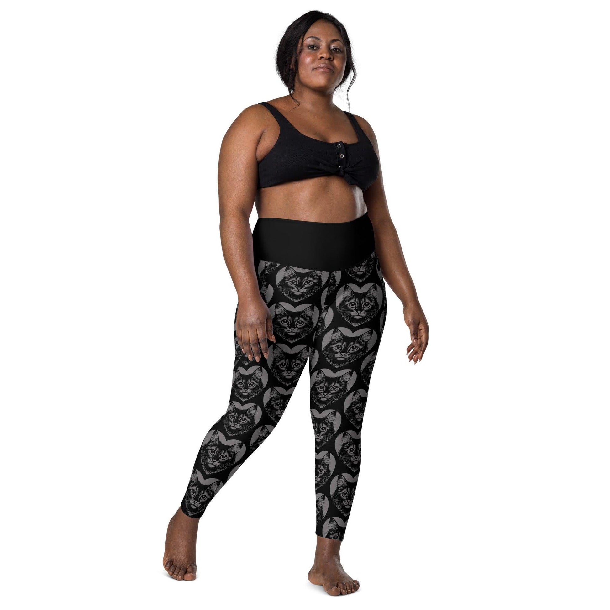 Cat breed leggings with pockets - SOMALI - HERTTAHOUND - grey