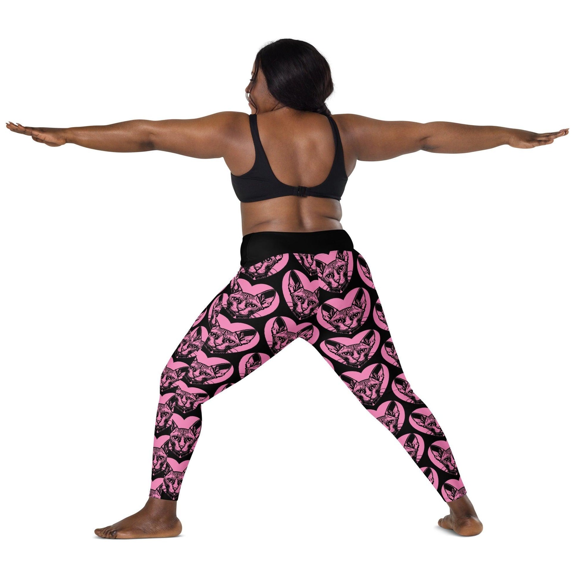 Cat breed leggings with pockets - SPHYNX - HERTTAHOUND - pink