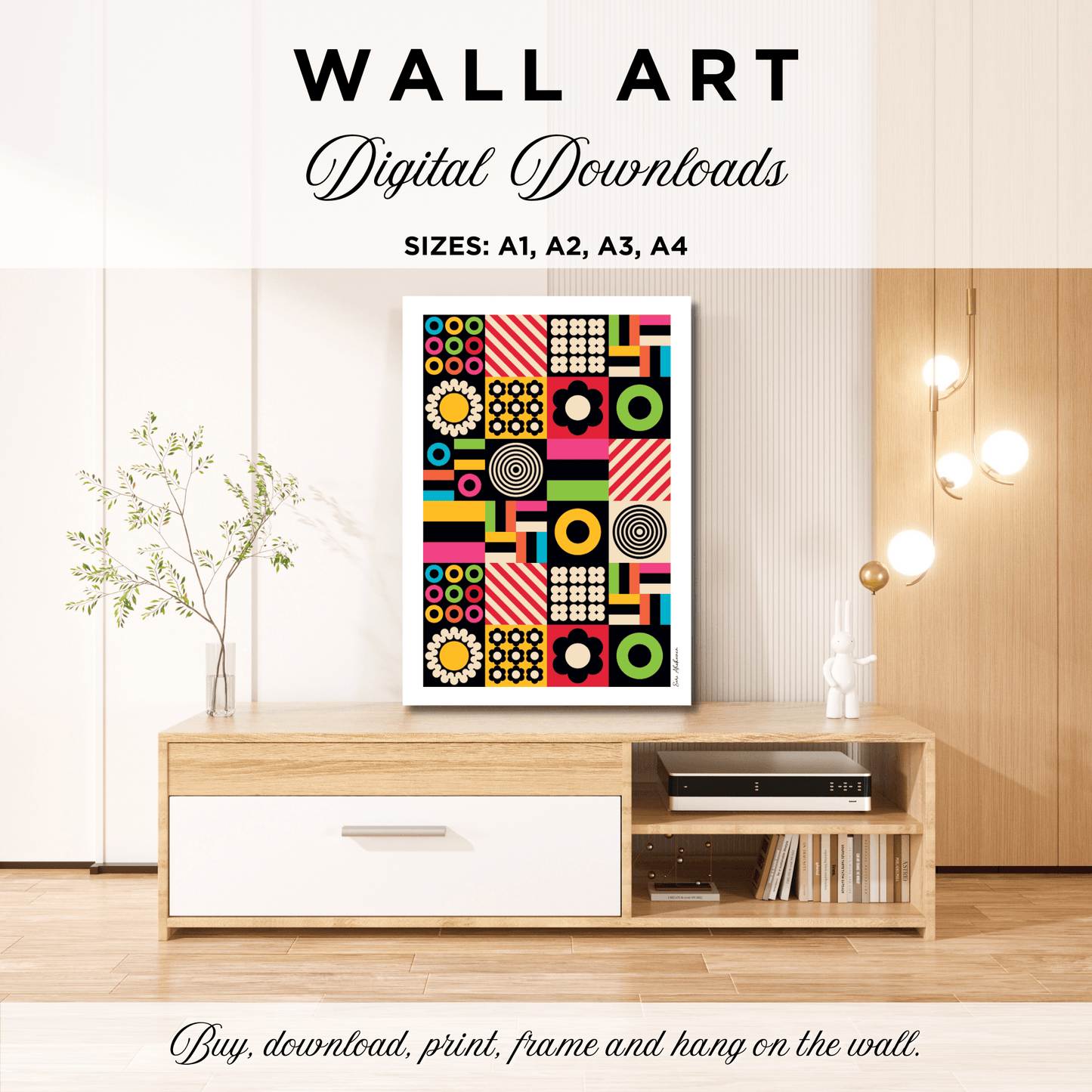 DIGITAL WALL ART - CANDYBOX - Bold candy shapes print