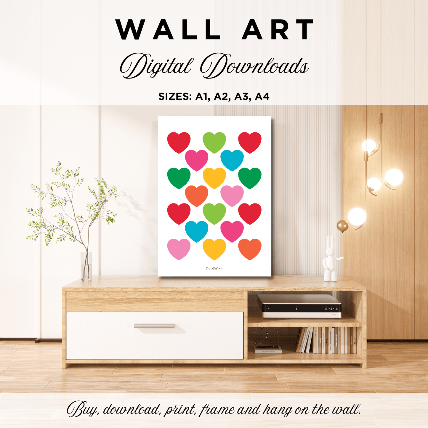 DIGITAL WALL ART - ELLIE LOVE mixwhite
