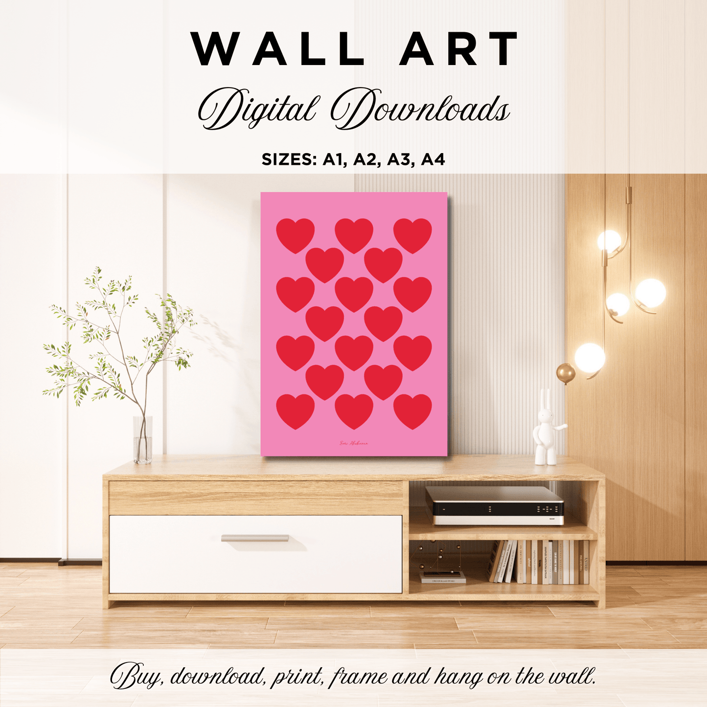 DIGITAL WALL ART - ELLIE LOVE red