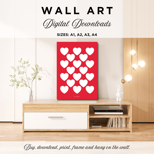 DIGITAL WALL ART - ELLIE LOVE red white