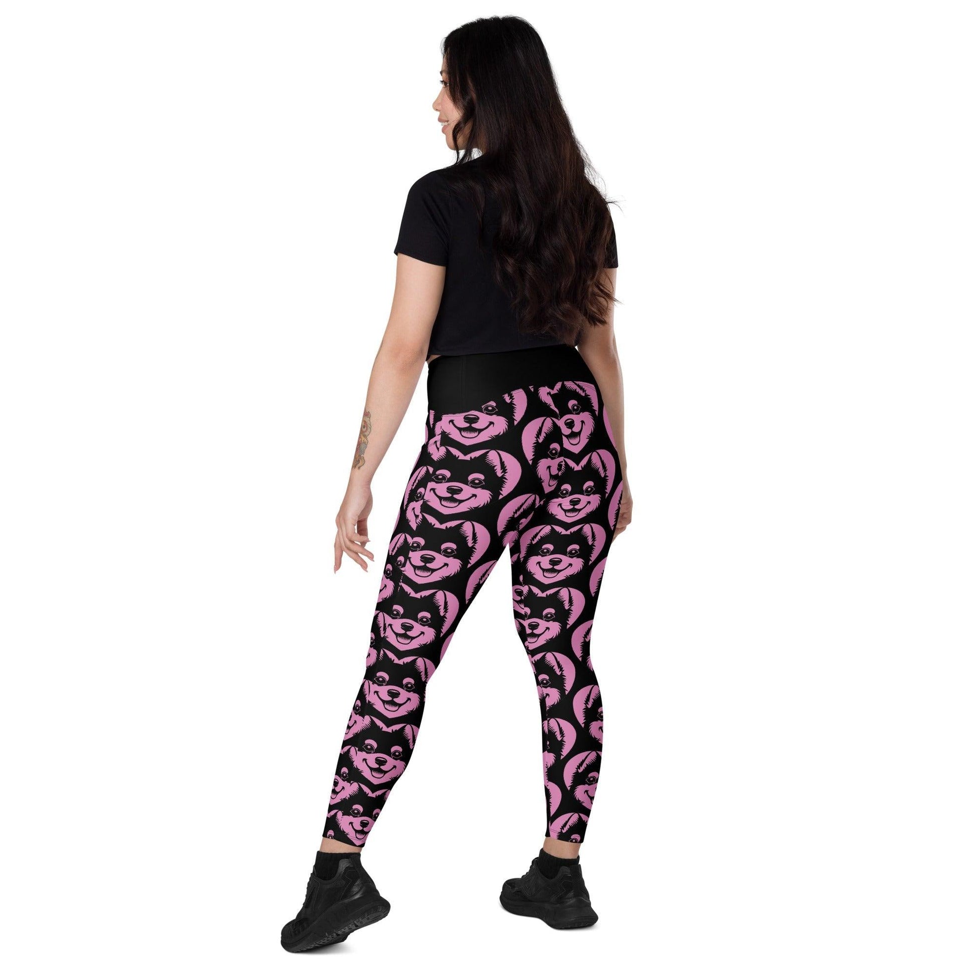 Dog breed leggings with pockets - ALASKAN KLEE KAI - HERTTAHOUND - pink