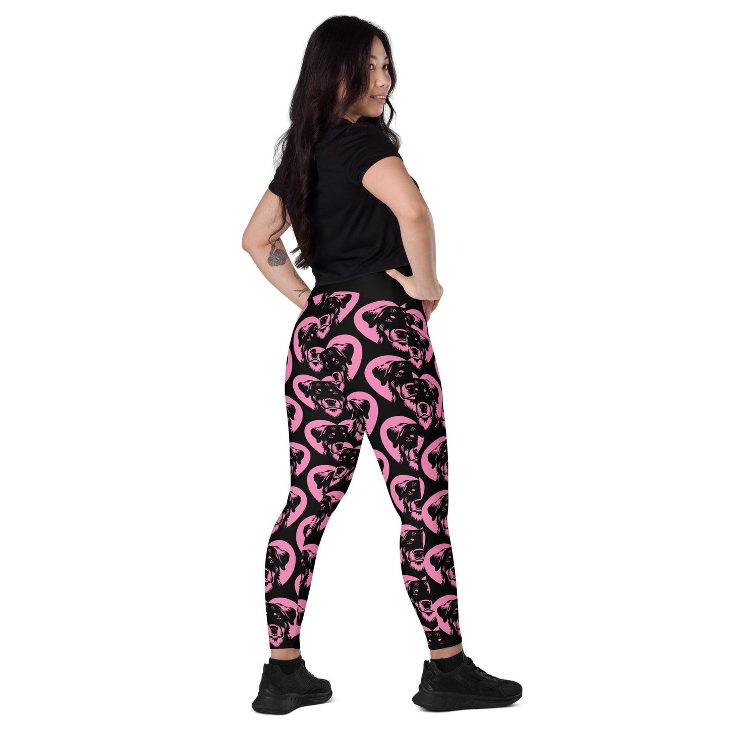 Dog breed leggings with pockets - BEAUCERON - HERTTAHOUND - pink