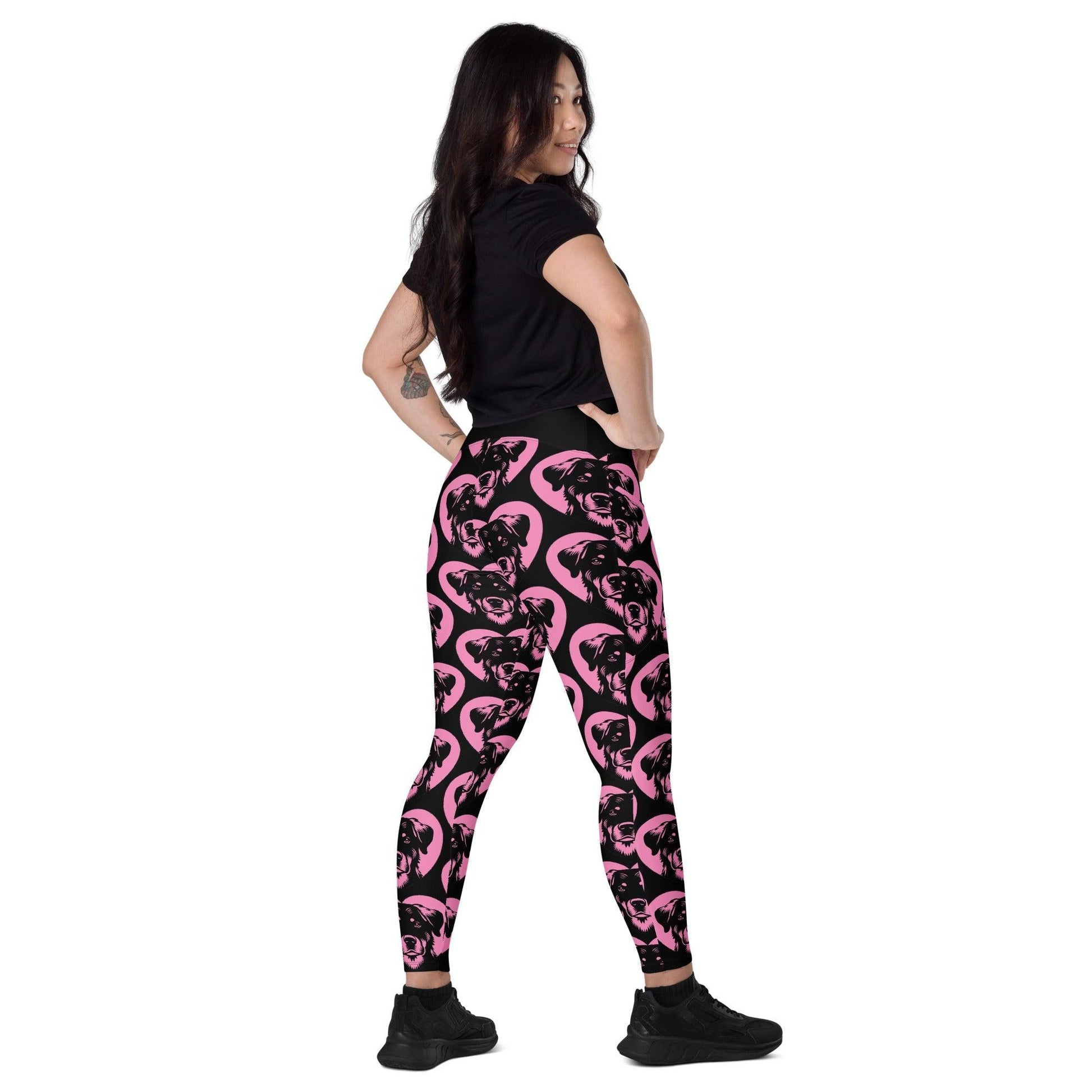 Dog breed leggings with pockets - BEAUCERON - HERTTAHOUND - pink