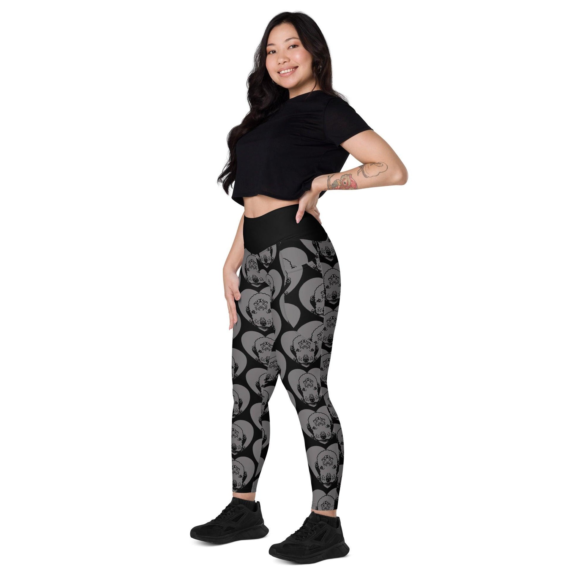 Dog breed leggings with pockets - BEDLINGTON TERRIER 2 - HERTTAHOUND - grey