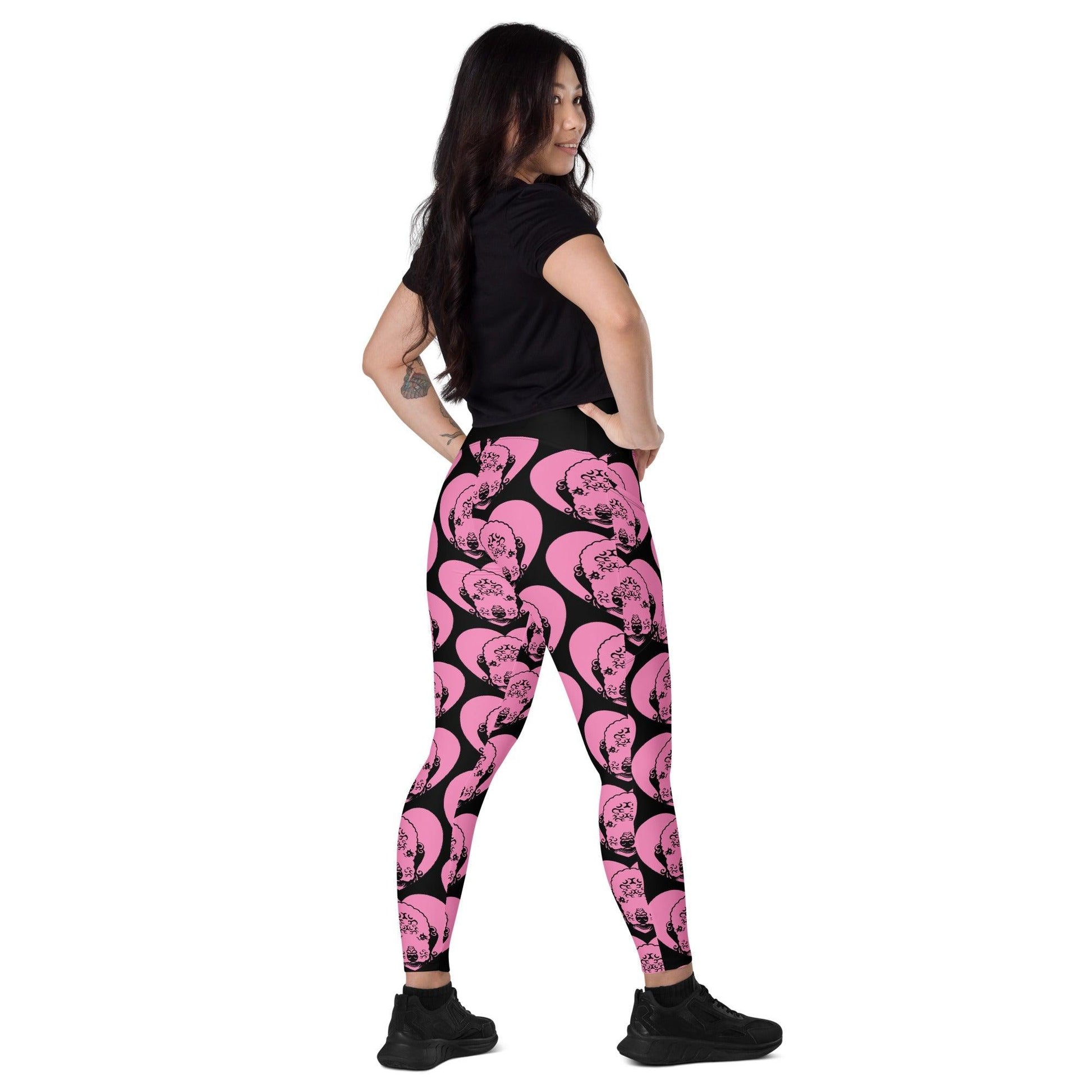 Dog breed leggings with pockets - BEDLINGTON TERRIER 2 - HERTTAHOUND - pink