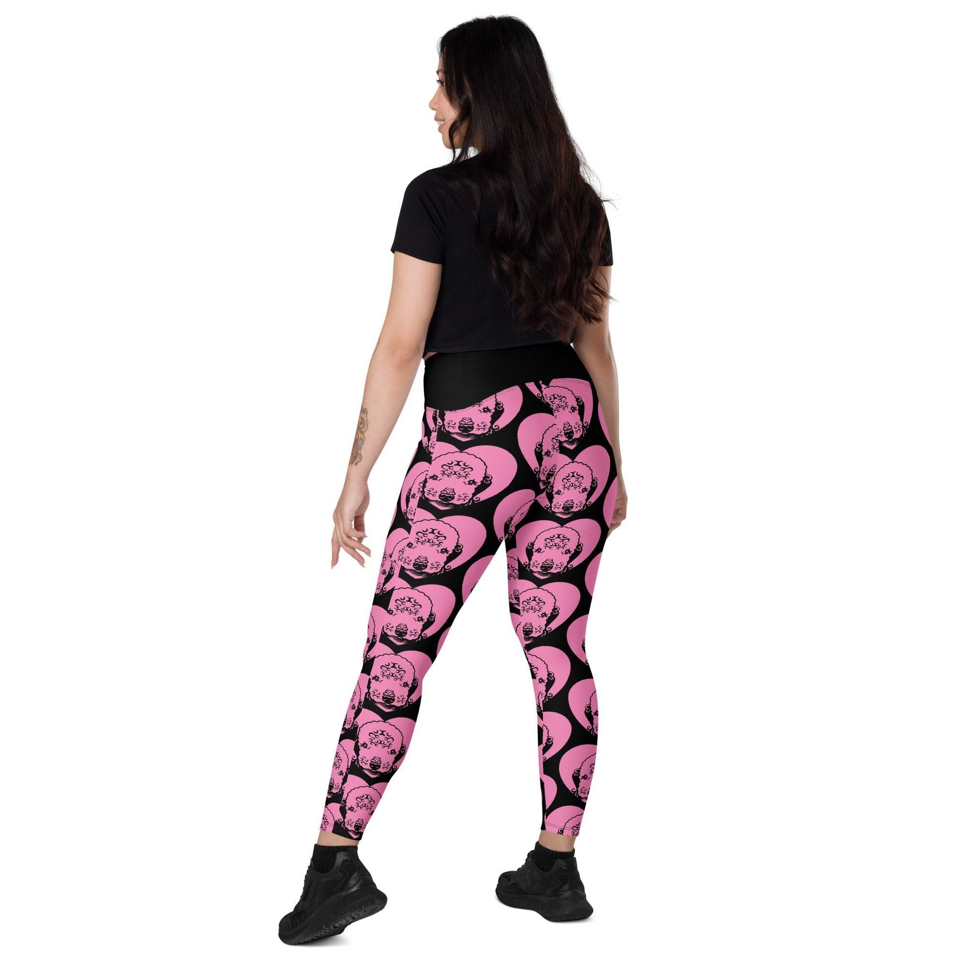 Dog breed leggings with pockets - BEDLINGTON TERRIER 2 - HERTTAHOUND - pink