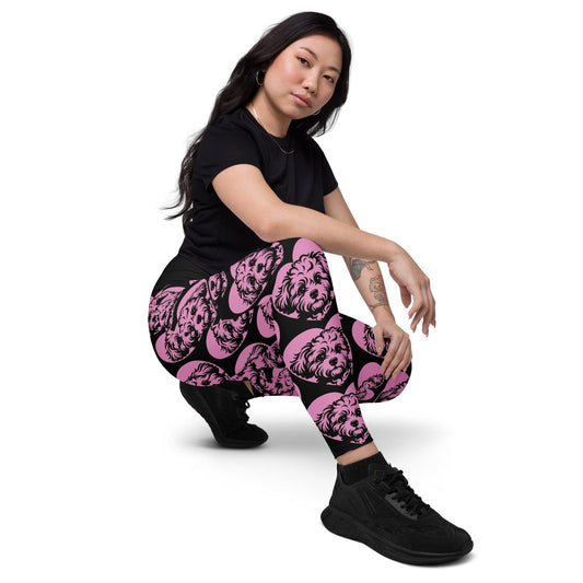 Dog breed leggings with pockets - BOLOGNESE - HERTTAHOUND - pink 6XL