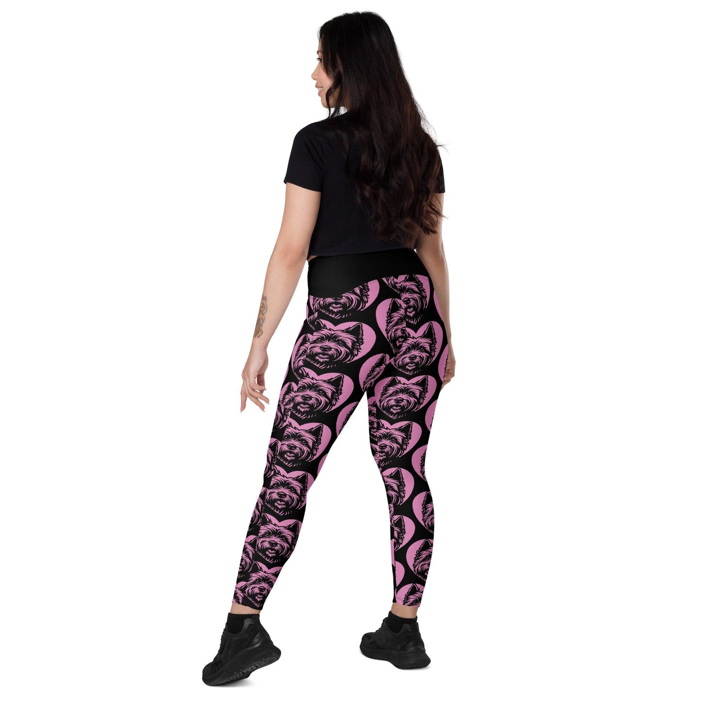 Dog breed leggings with pockets - CAIRN TERRIER - HERTTAHOUND - pink