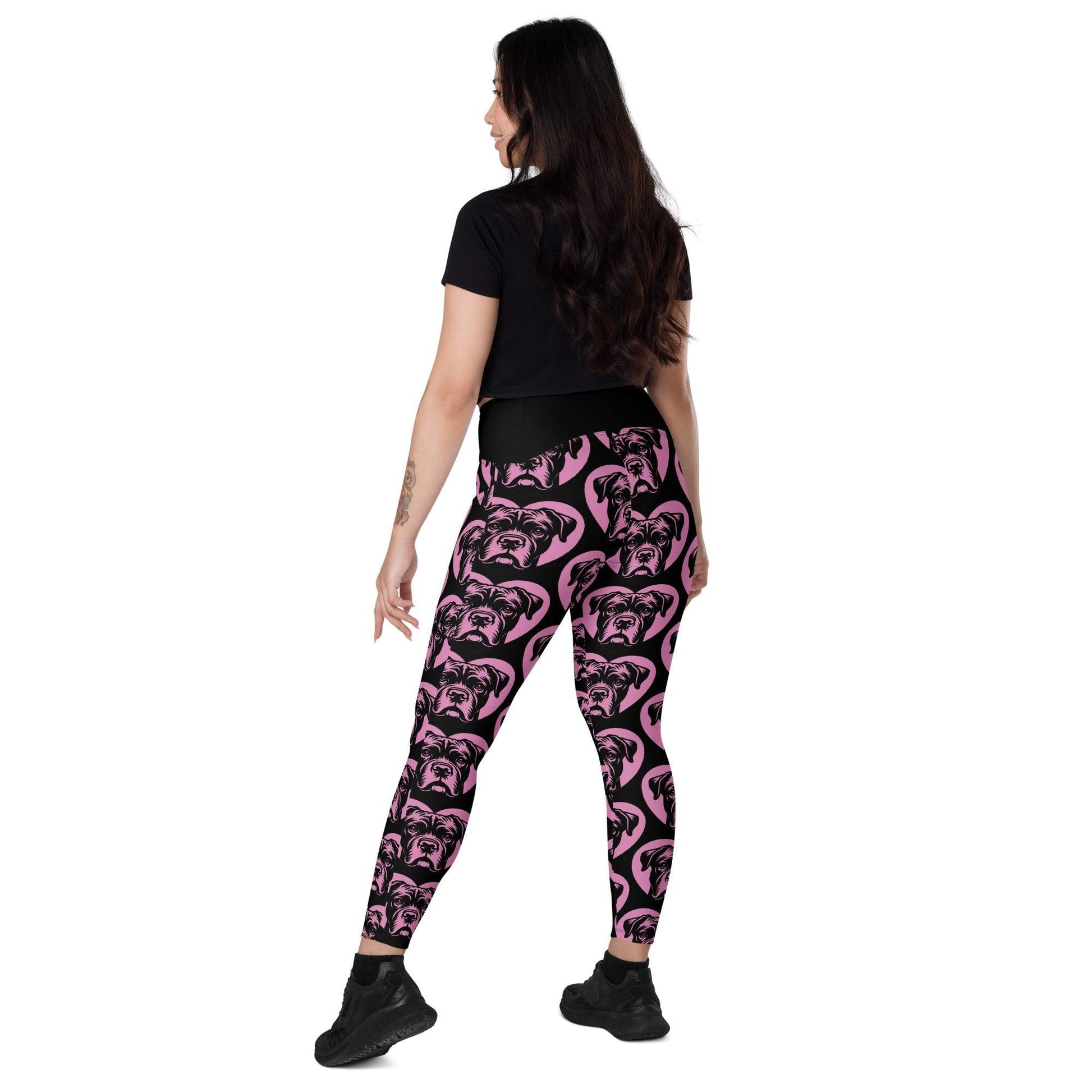 Dog breed leggings with pockets - CANE CORSO - HERTTAHOUND - pink
