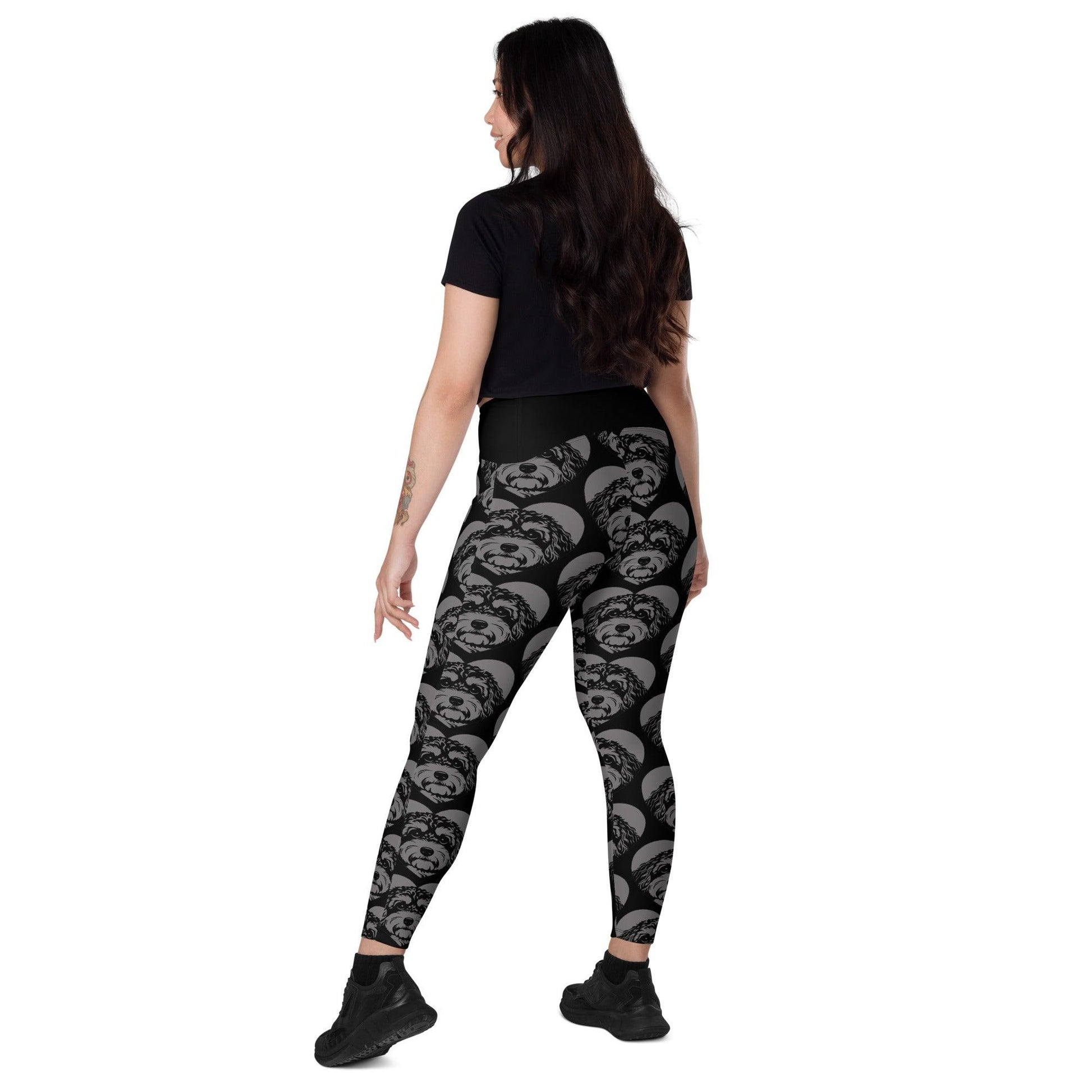 Dog breed leggings with pockets - CAVAPOO 2 - HERTTAHOUND - grey