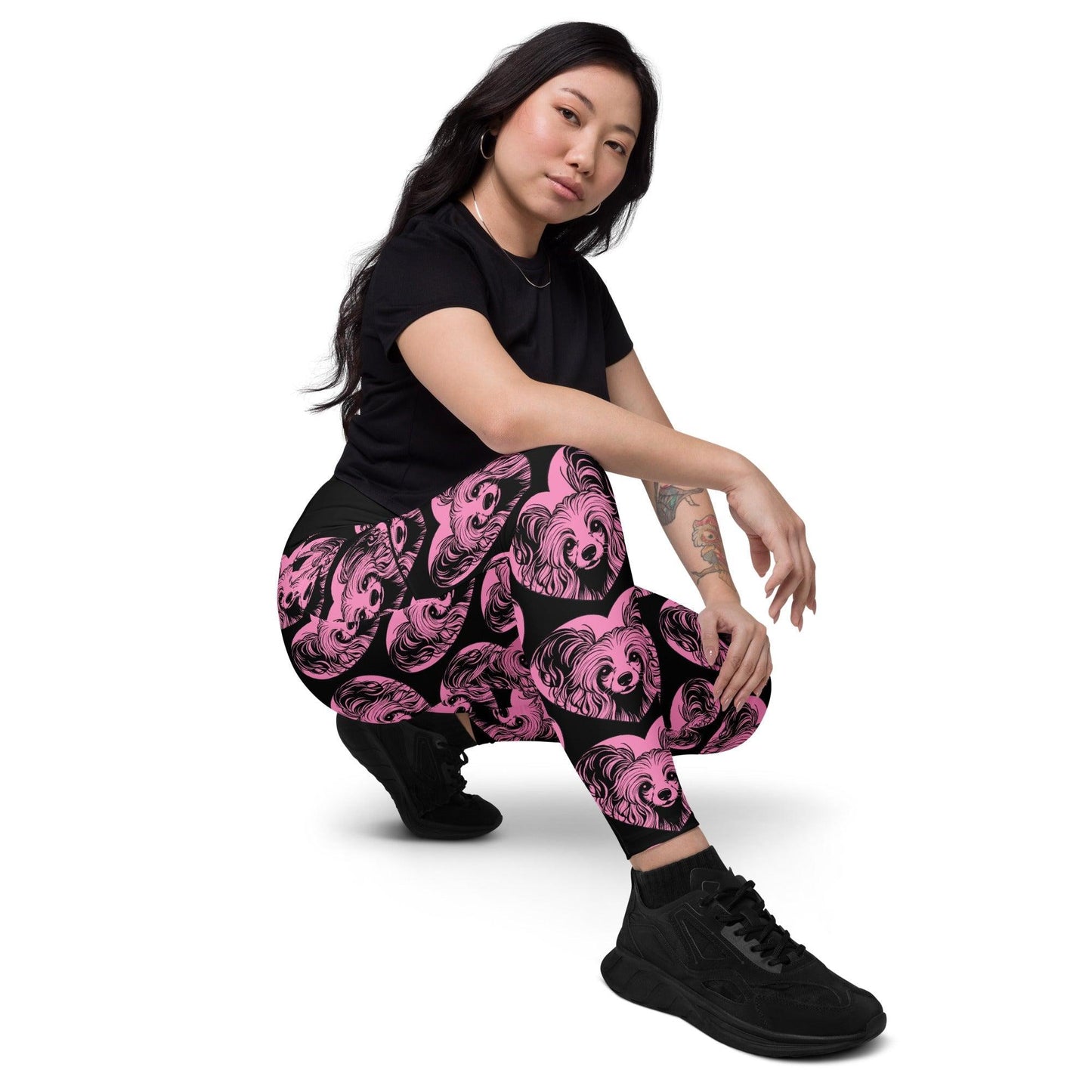 Dog breed leggings with pockets - CHINESE CRESTED DOG 2 - HERTTAHOUND - pink 6XL