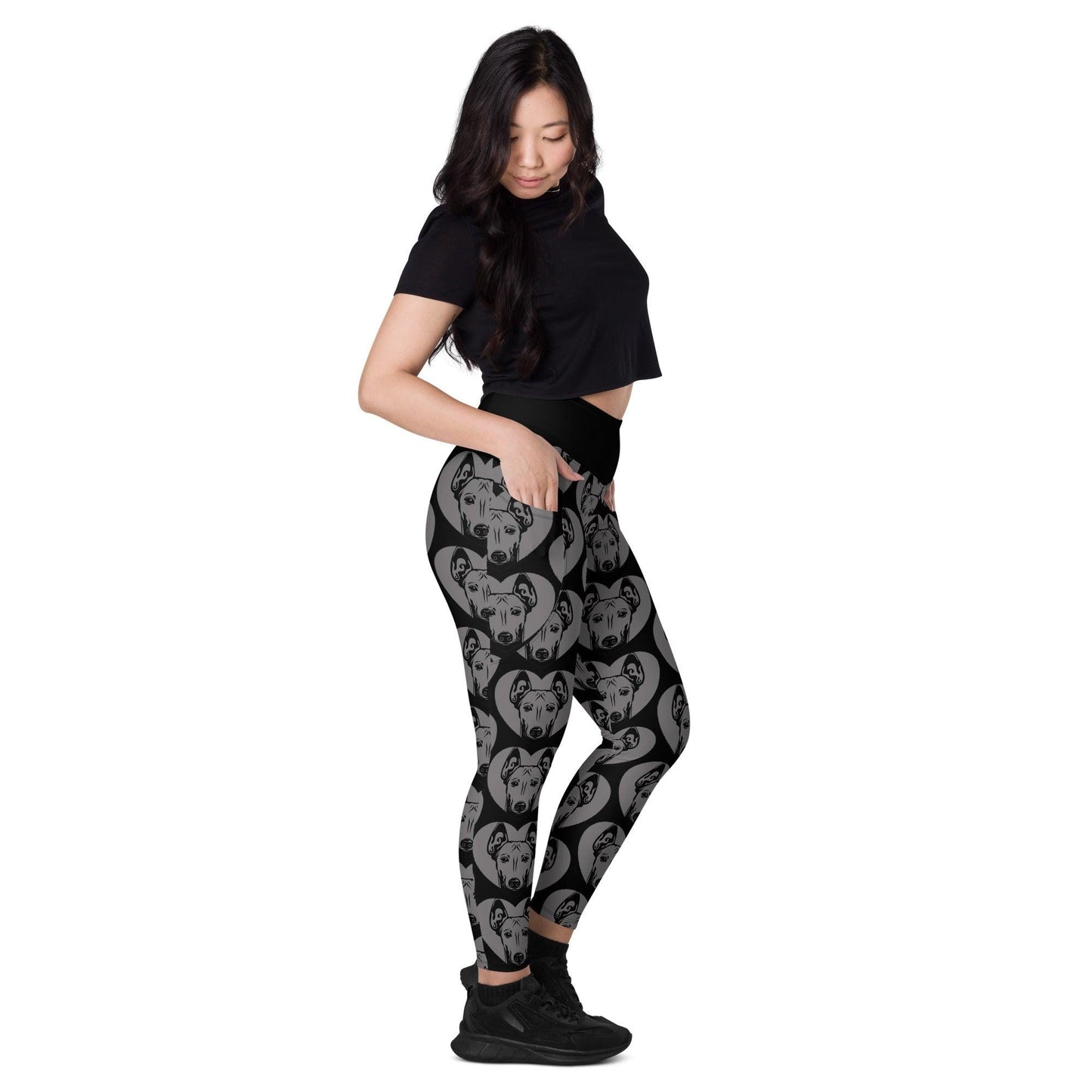 Dog breed leggings with pockets - CIRNECO DELL ETNA - HERTTAHOUND - grey