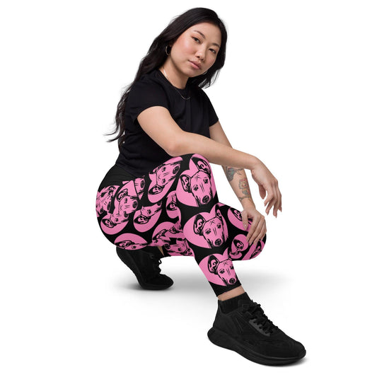 Dog breed leggings with pockets - CIRNECO DELL ETNA - HERTTAHOUND - pink 6XL