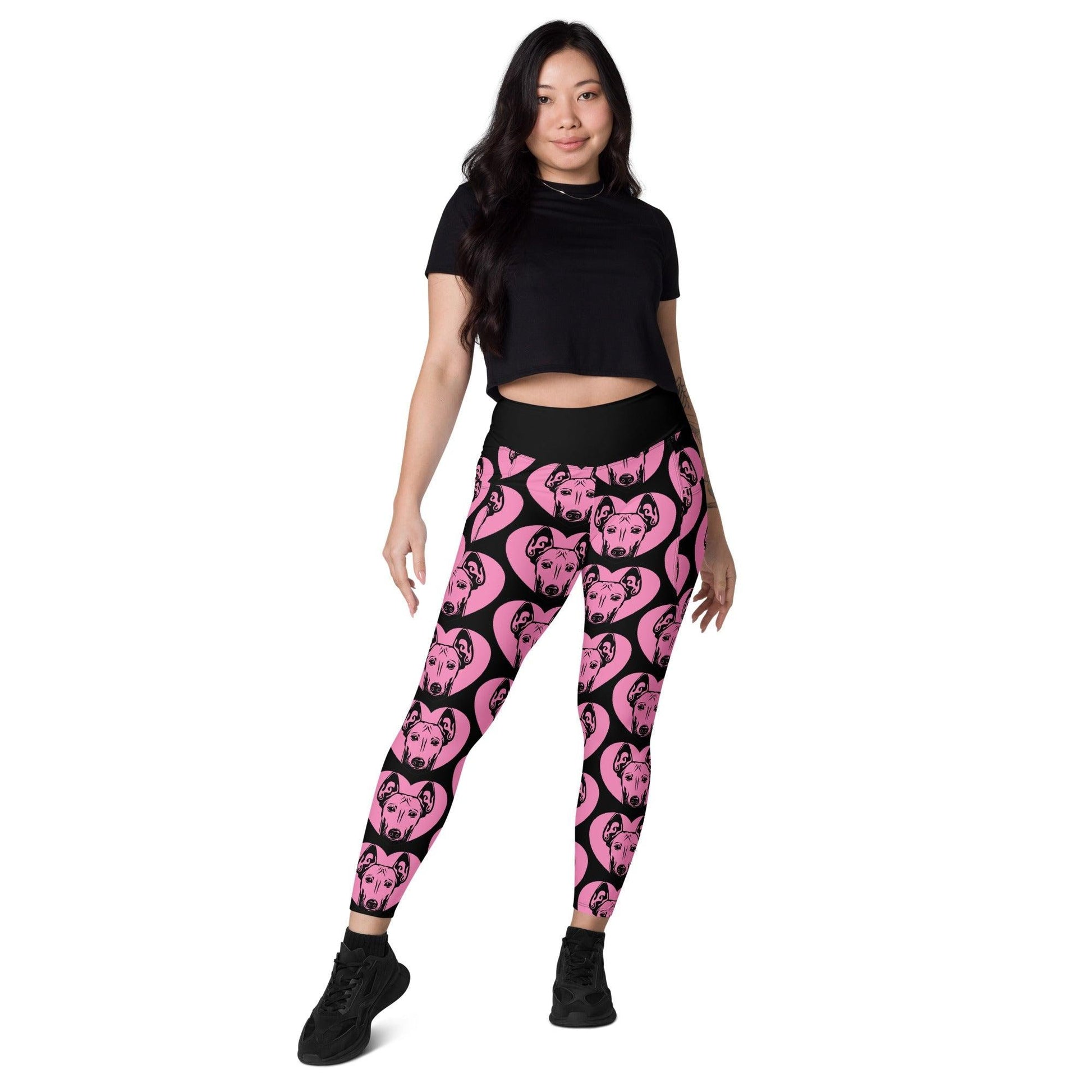 Dog breed leggings with pockets - CIRNECO DELL ETNA - HERTTAHOUND - pink