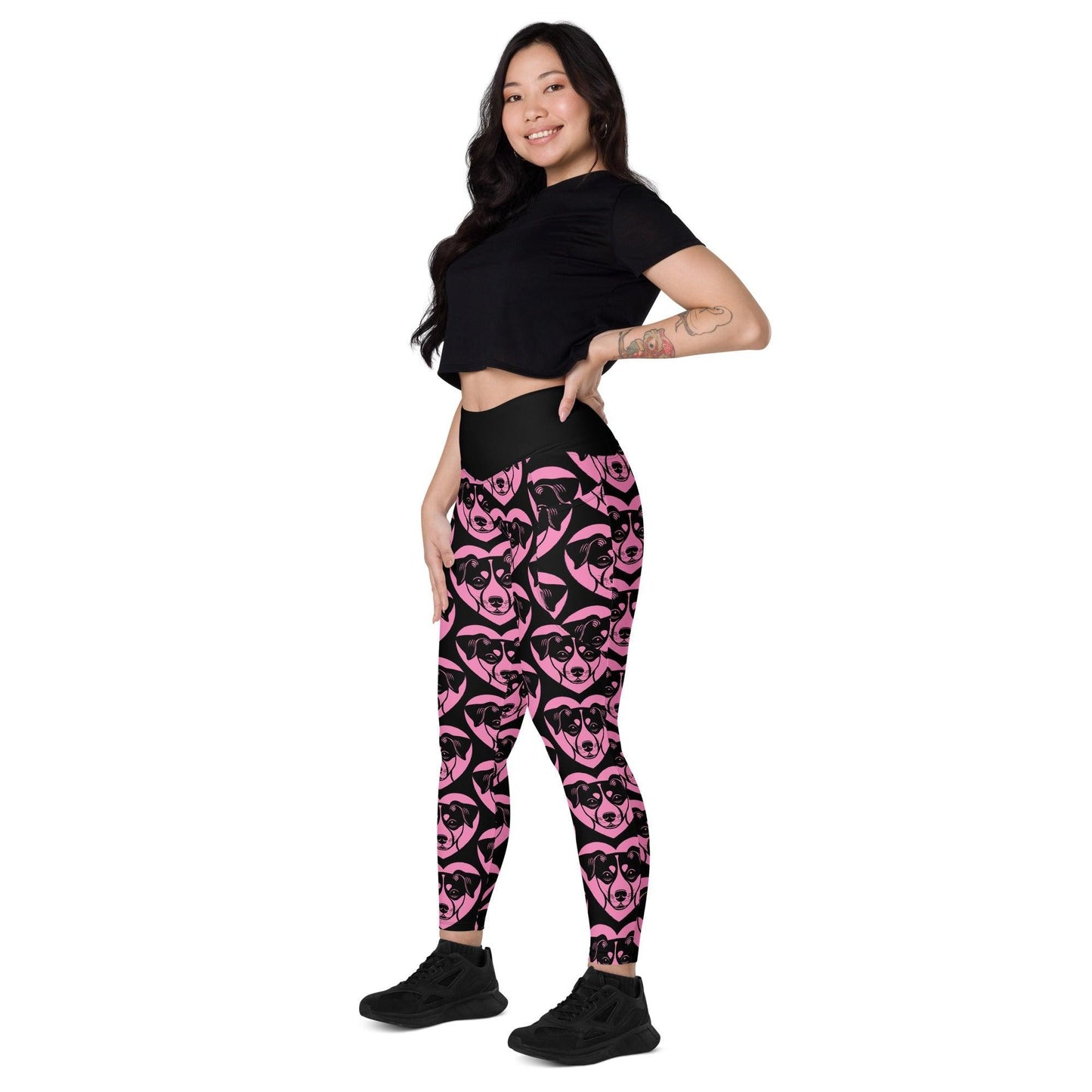 Dog breed leggings with pockets - DANISH-SWEDISH FARMDOG - HERTTAHOUND - pink
