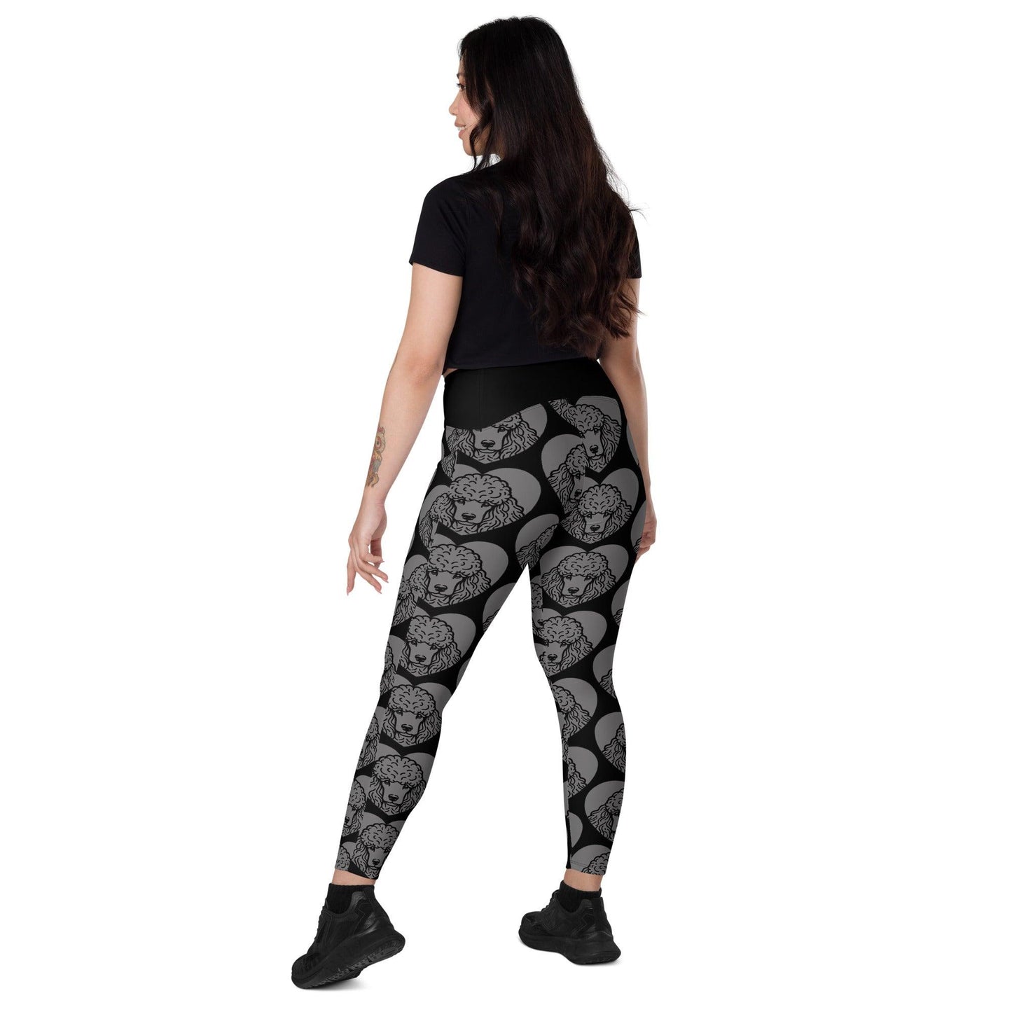 Dog breed leggings with pockets - GIANT POODLE - HERTTAHOUND - grey