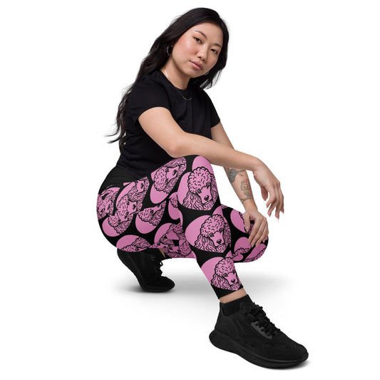 Dog breed leggings with pockets - GIANT POODLE - HERTTAHOUND - pink 6XL