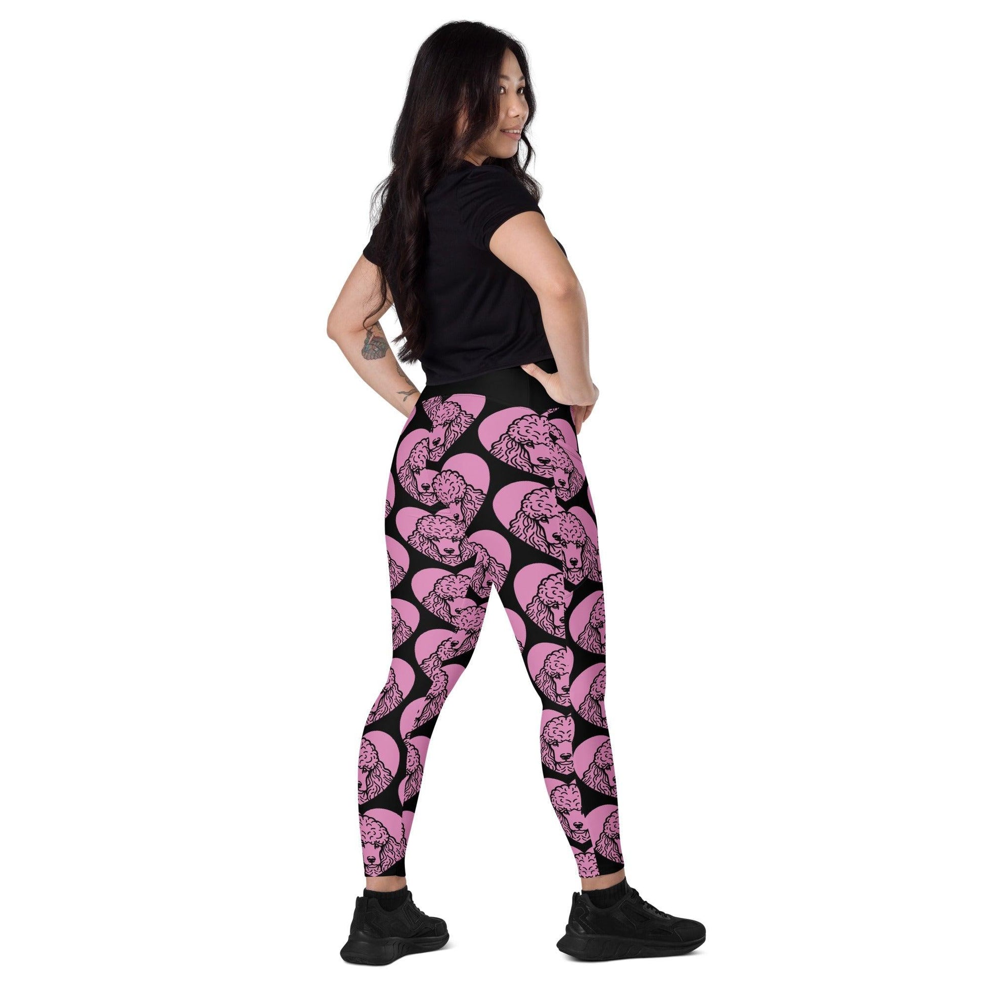 Dog breed leggings with pockets - GIANT POODLE - HERTTAHOUND - pink