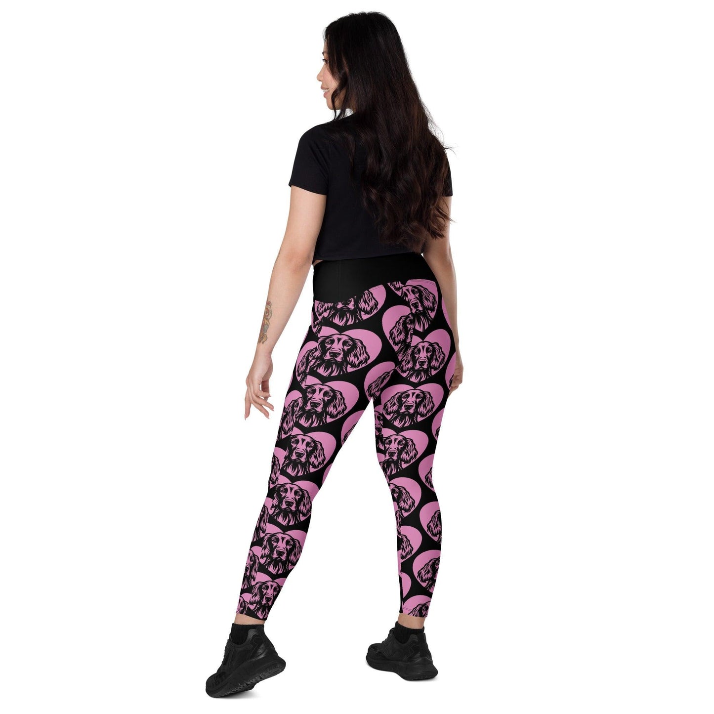 Dog breed leggings with pockets - IRISH SETTER - HERTTAHOUND - pink