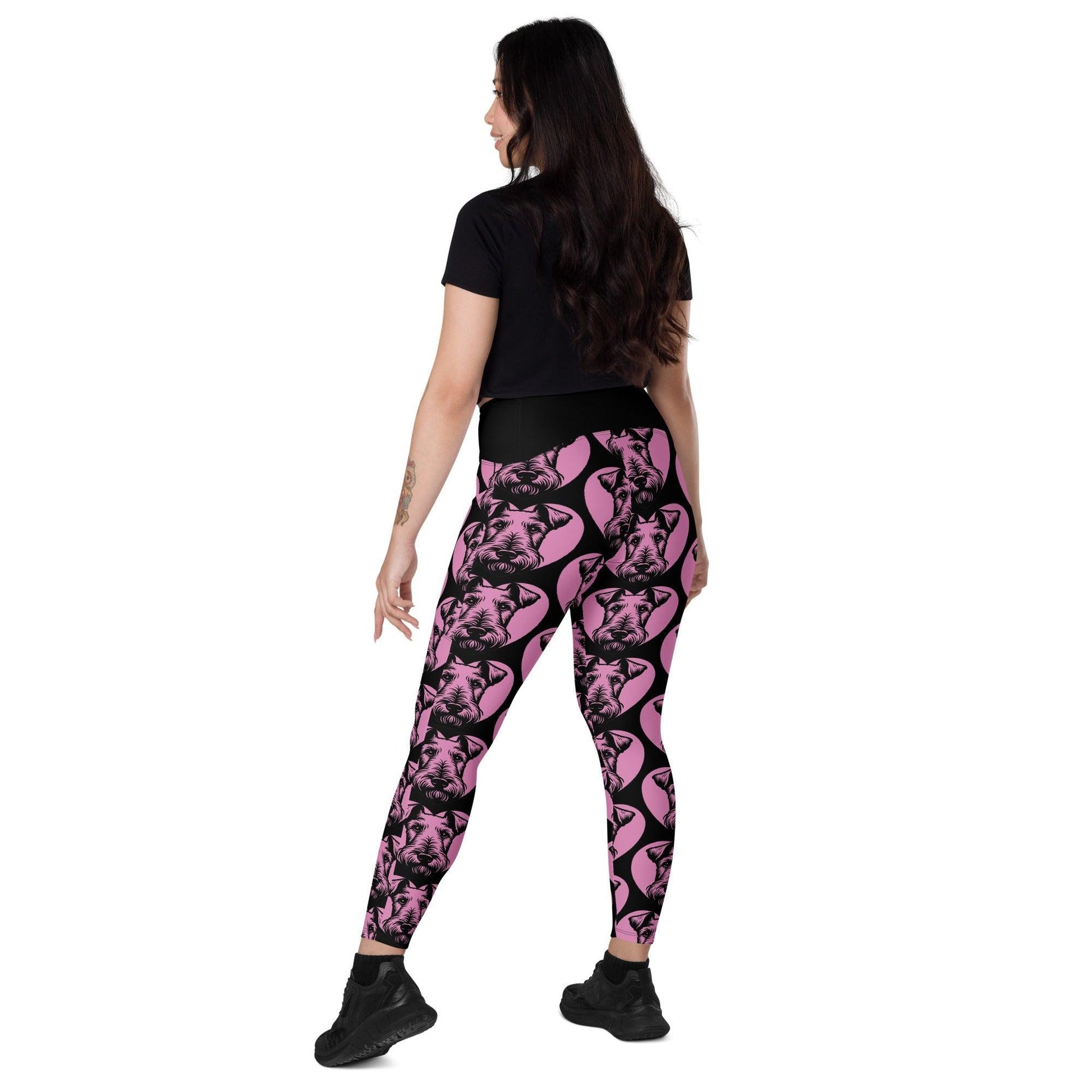 Dog breed leggings with pockets - IRISH TERRIER - HERTTAHOUND - pink