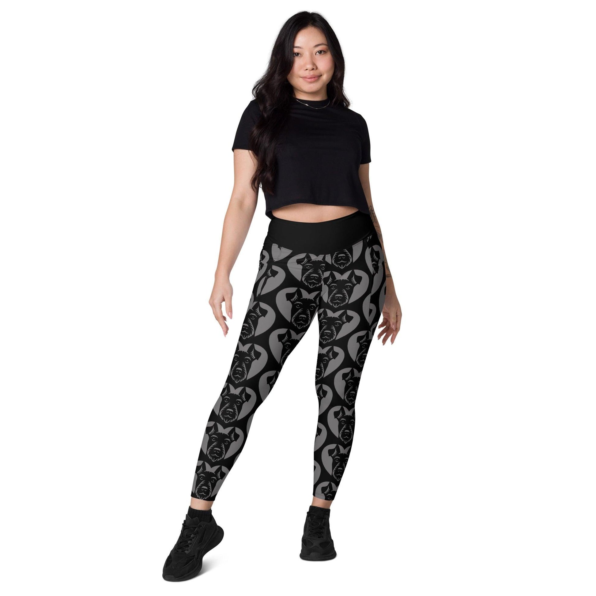Dog breed leggings with pockets - JAGD TERRIER - HERTTAHOUND - grey