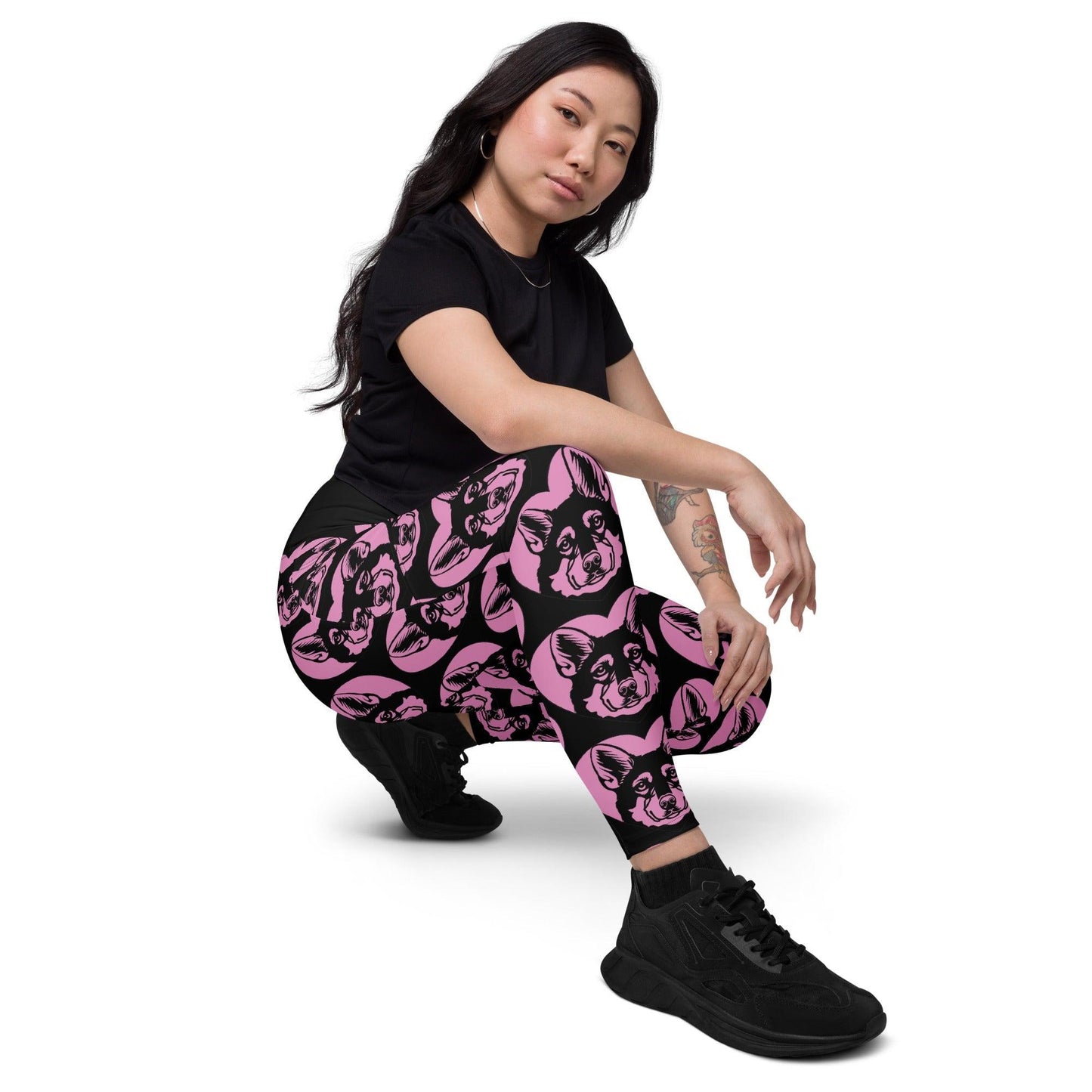 Dog breed leggings with pockets - JÄMTHUND - HERTTAHOUND - pink 6XL