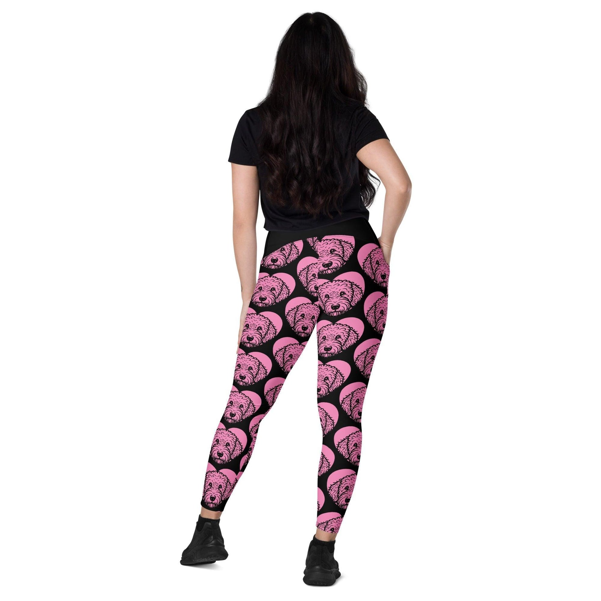 Dog breed leggings with pockets - LAGOTTO ROMAGNOLO - HERTTAHOUND - pink