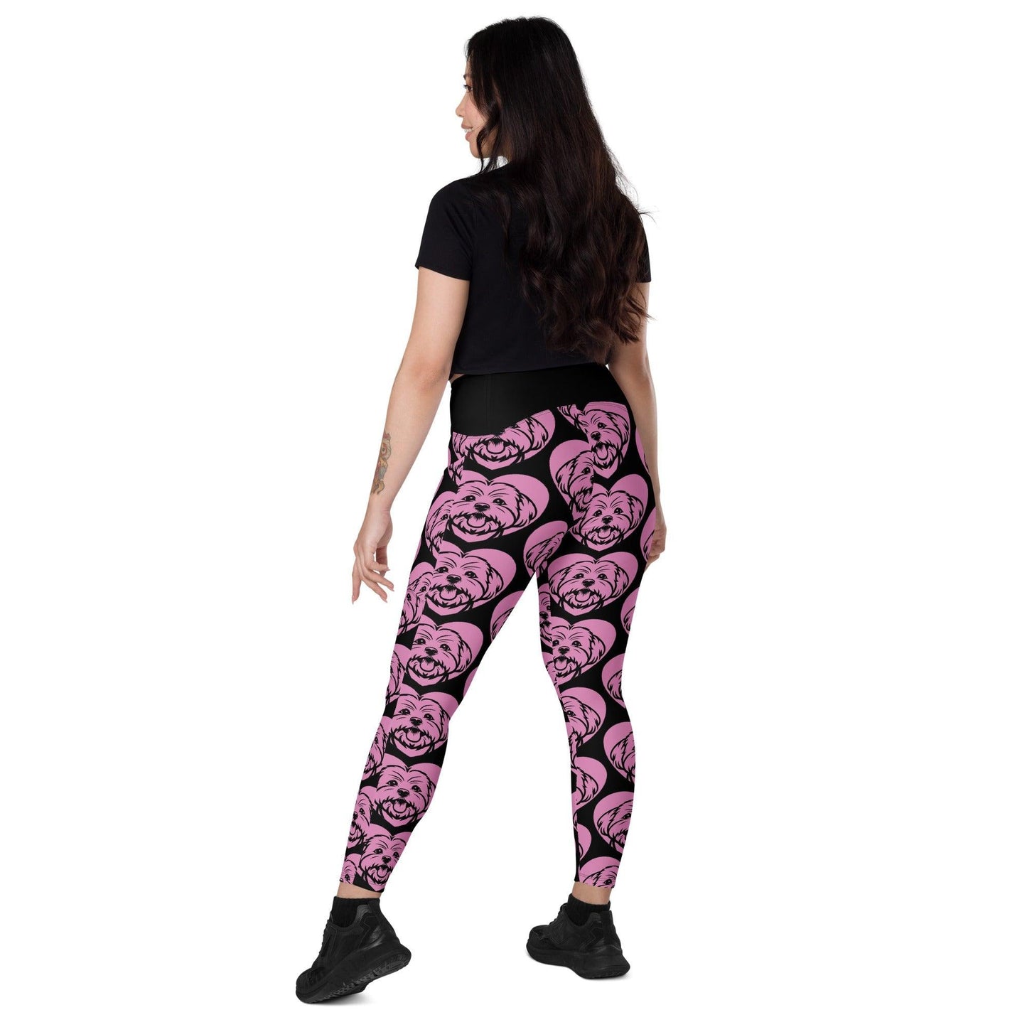 Dog breed leggings with pockets - MALTESE - HERTTAHOUND - pink