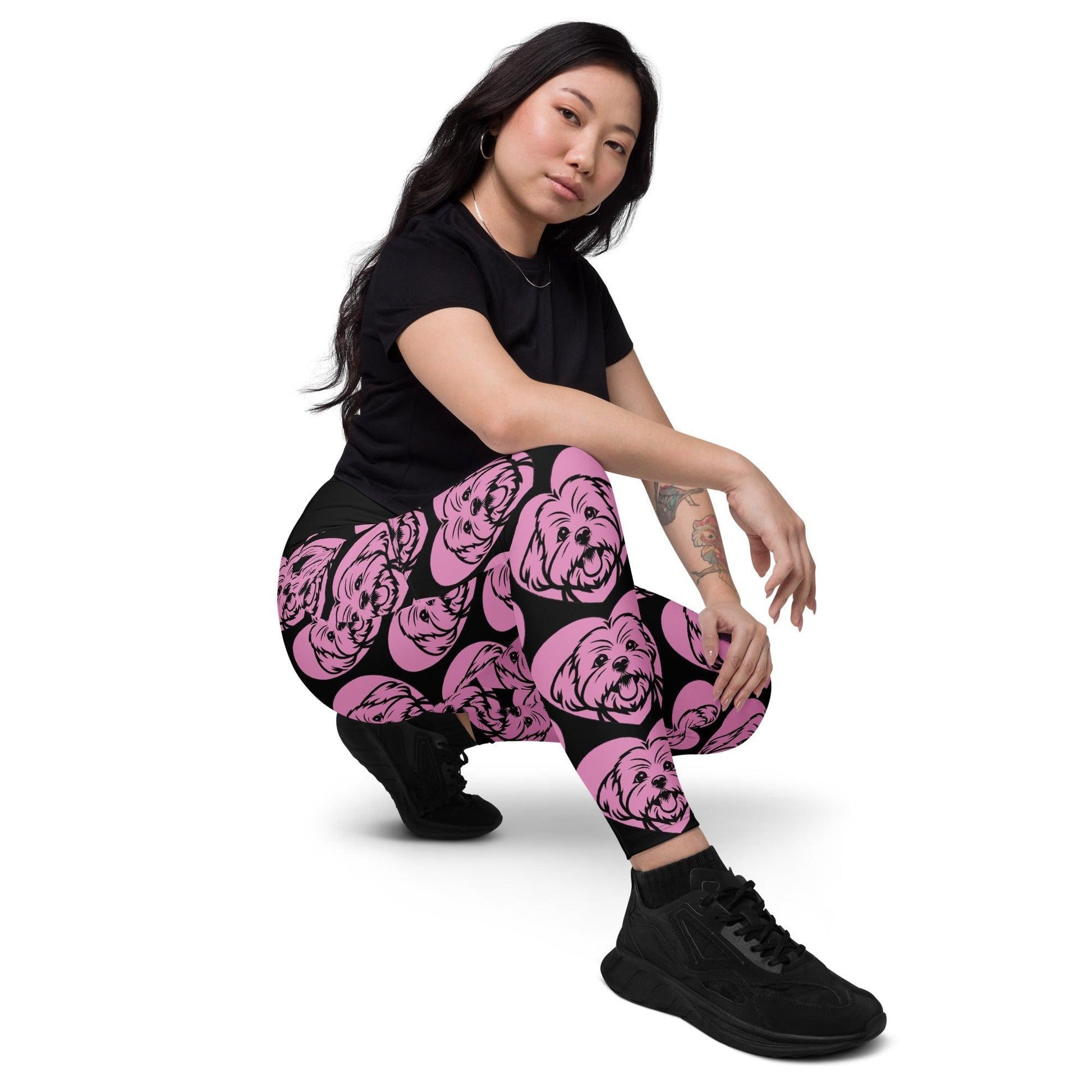 Dog breed leggings with pockets - MALTESE - HERTTAHOUND - pink 6XL