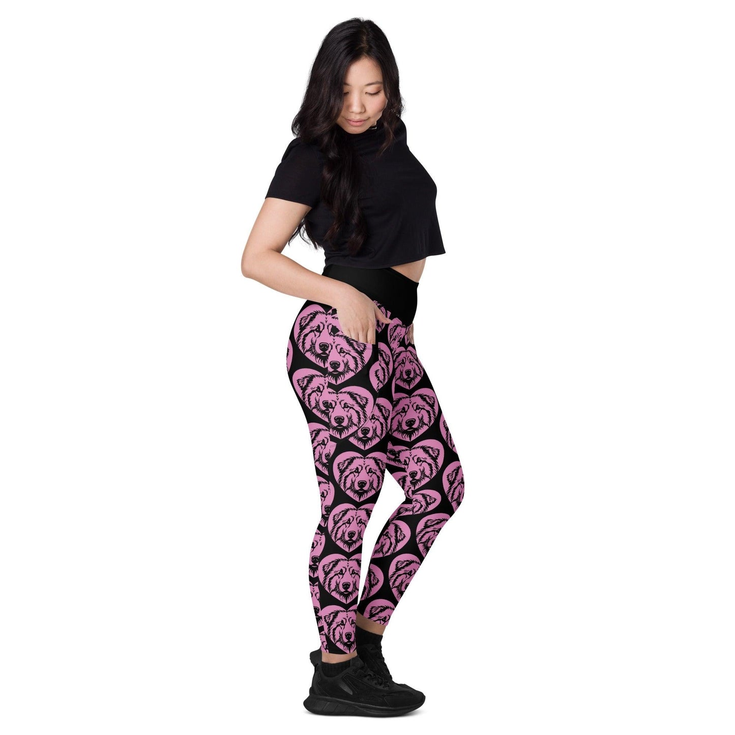 Dog breed leggings with pockets - MAREMMANO ABRUZZESE - HERTTAHOUND - pink