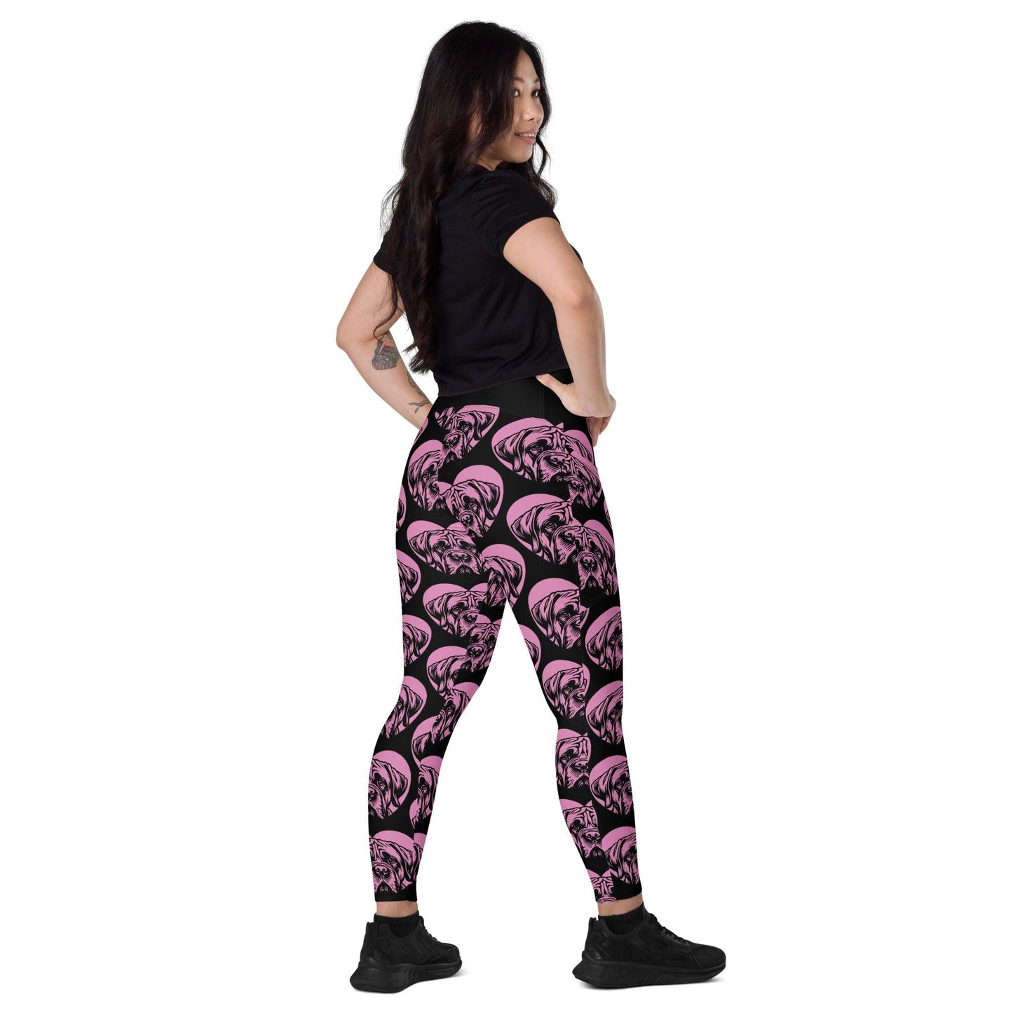 Dog breed leggings with pockets - MASTIFF - HERTTAHOUND - pink