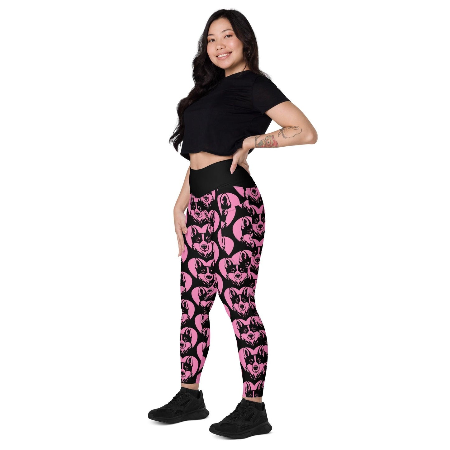 Dog breed leggings with pockets - NORRBOTTENSPETS - HERTTAHOUND - pink