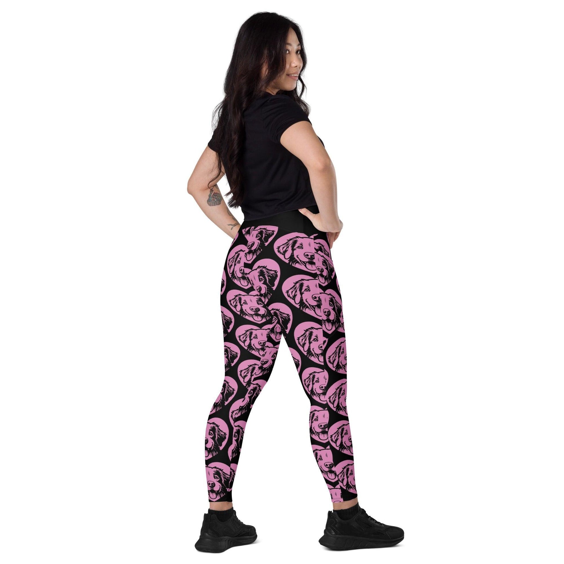 Dog breed leggings with pockets - NOVA SCOTIA DUCK TOLLING RETRIEVER - HERTTAHOUND - pink