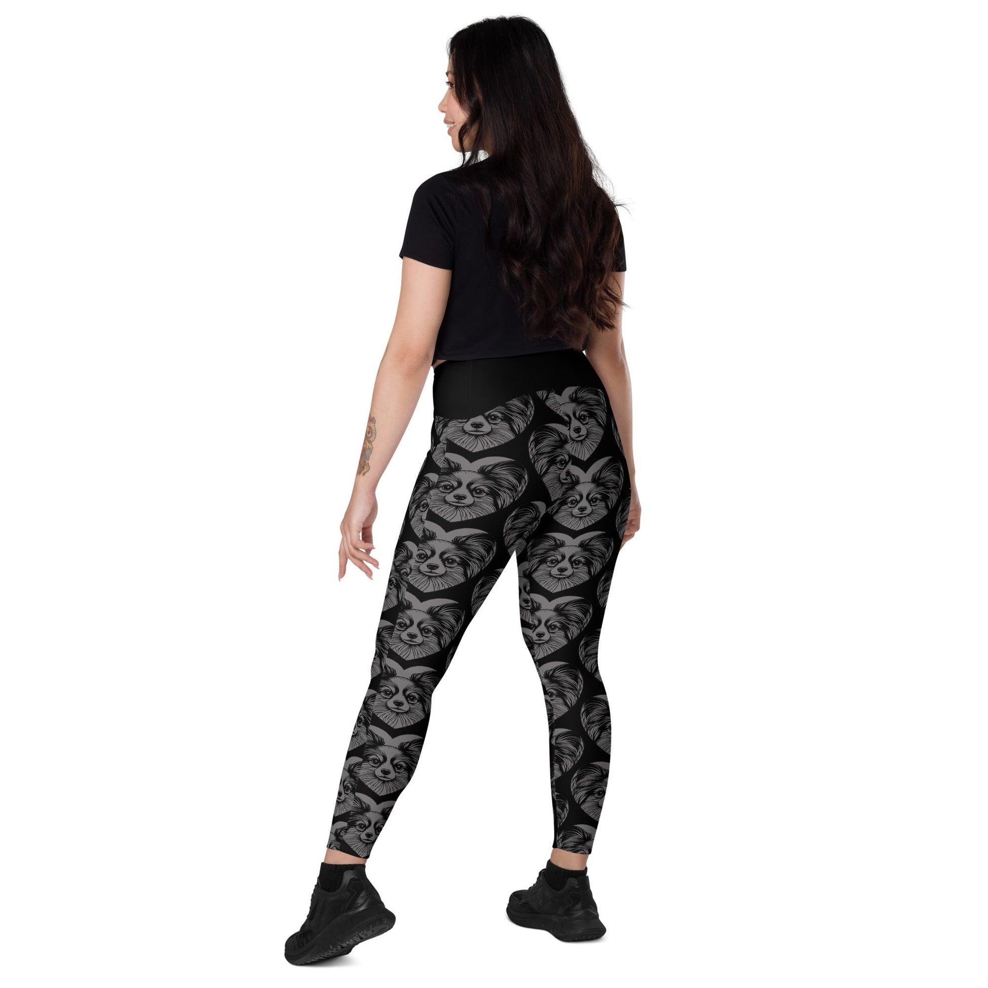 Dog breed leggings with pockets - PAPILLON 2 - HERTTAHOUND - grey