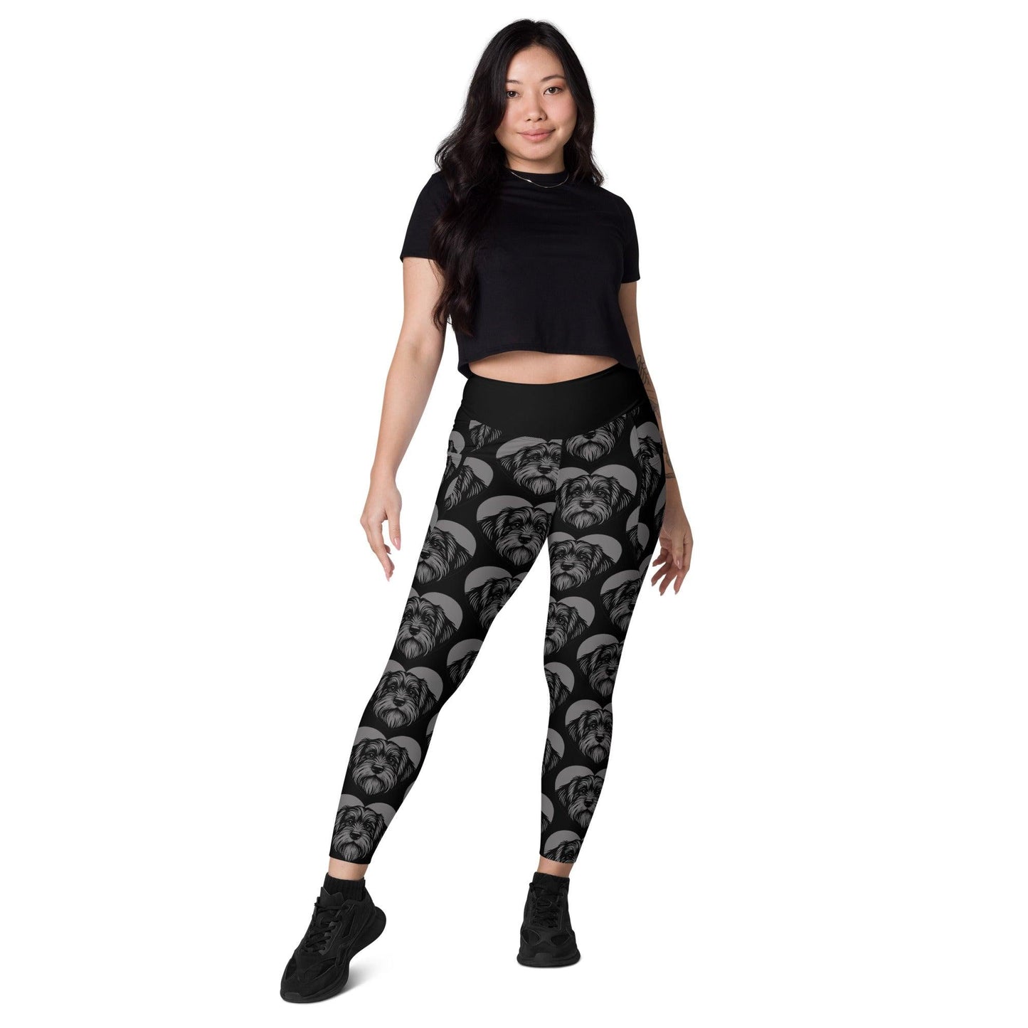 Dog breed leggings with pockets - PETIT BASSET GRIFFON VENDÉEN - HERTTAHOUND - grey