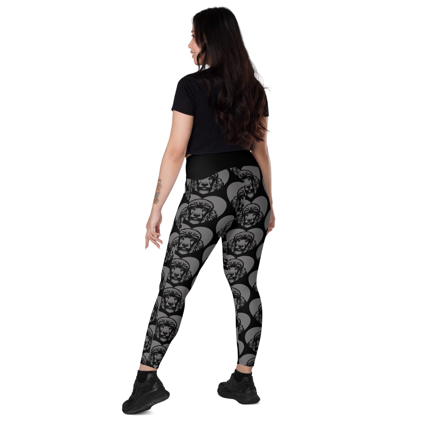 Dog breed leggings with pockets - POODLE 2 - HERTTAHOUND - grey