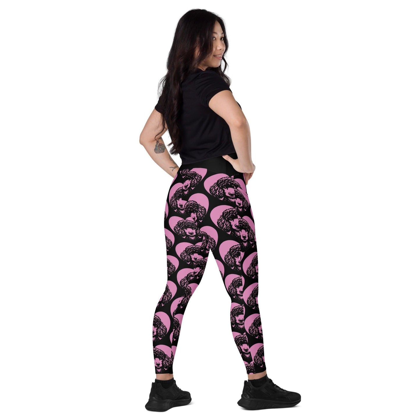 Dog breed leggings with pockets - POODLE 3 - HERTTAHOUND - pink