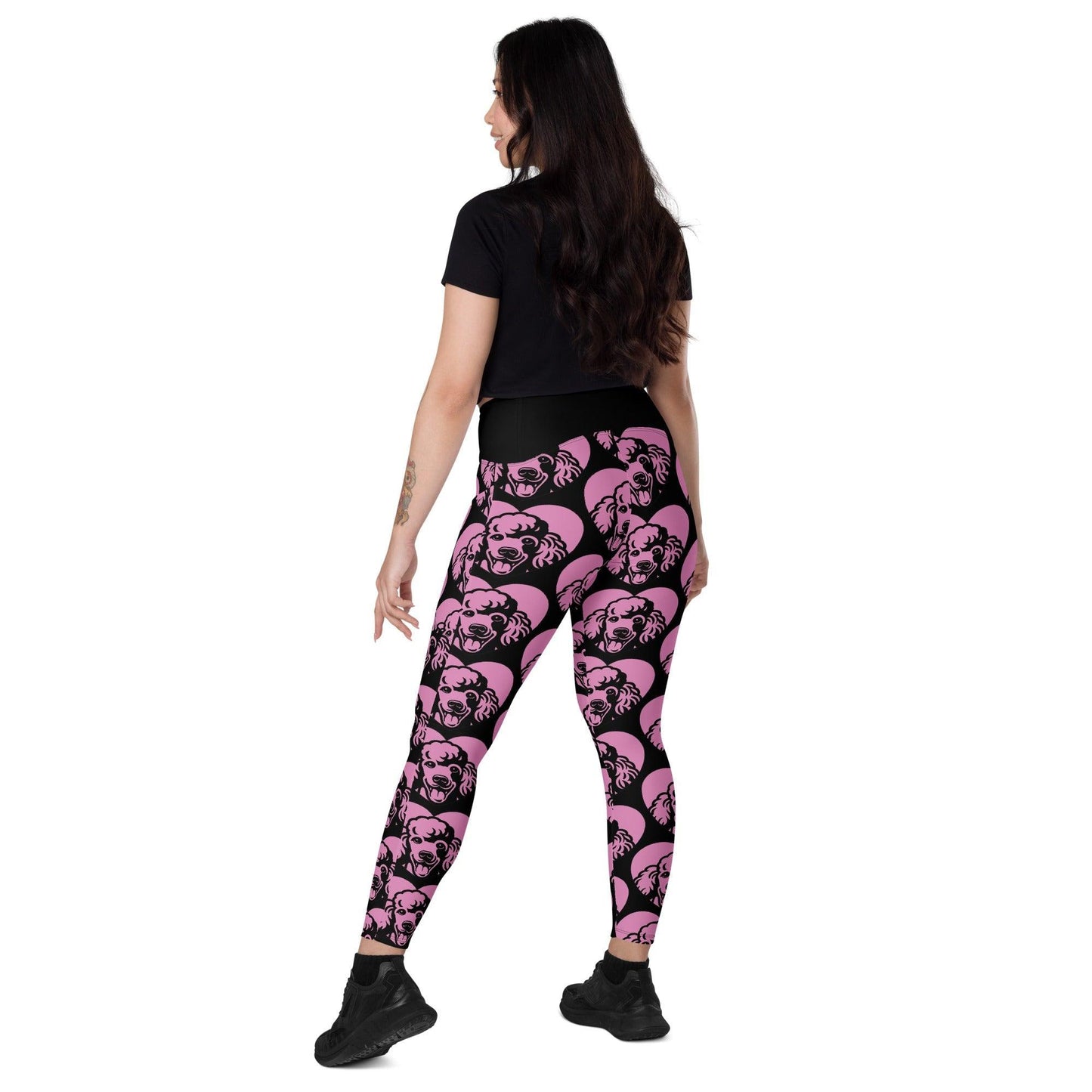 Dog breed leggings with pockets - POODLE - HERTTAHOUND - pink