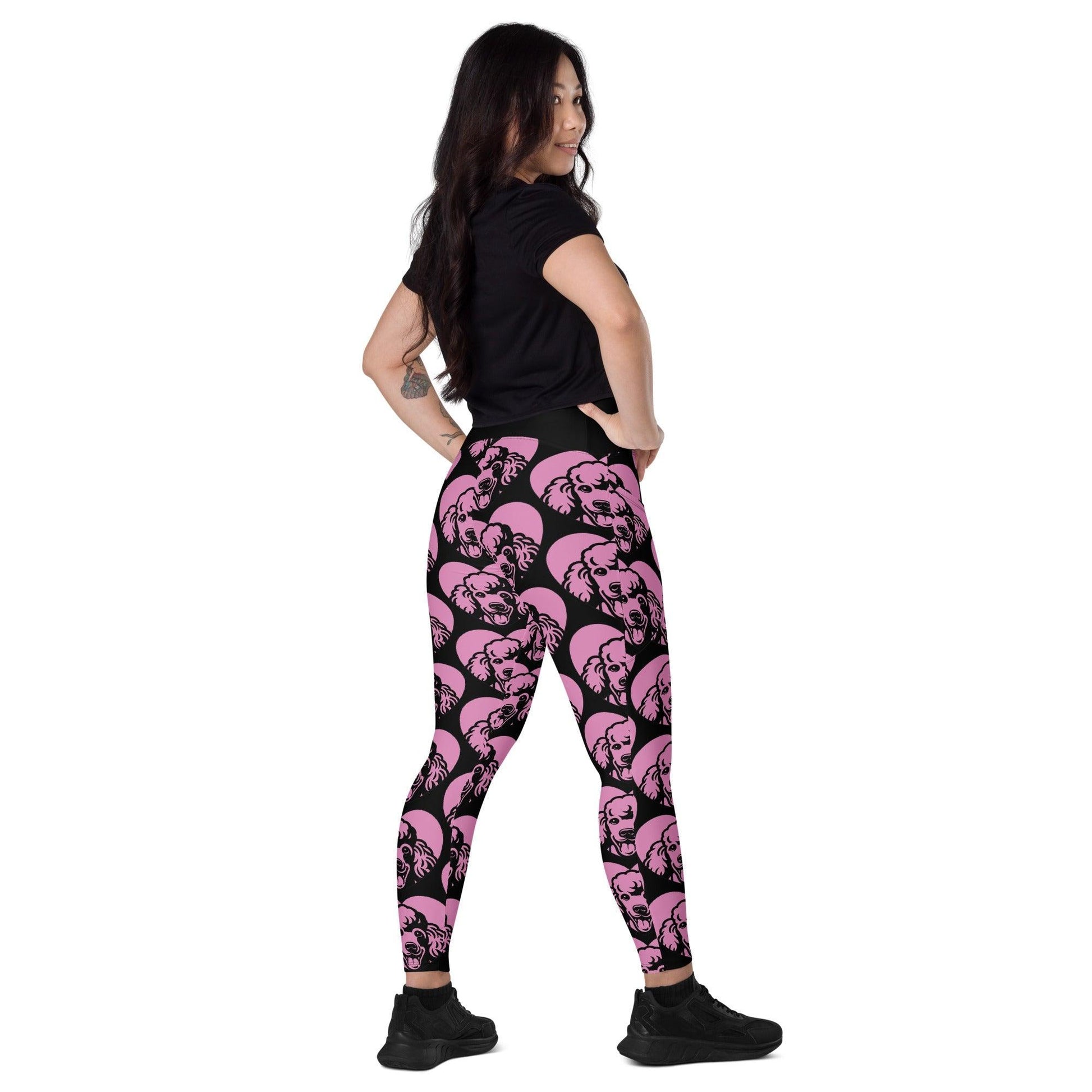 Dog breed leggings with pockets - POODLE - HERTTAHOUND - pink