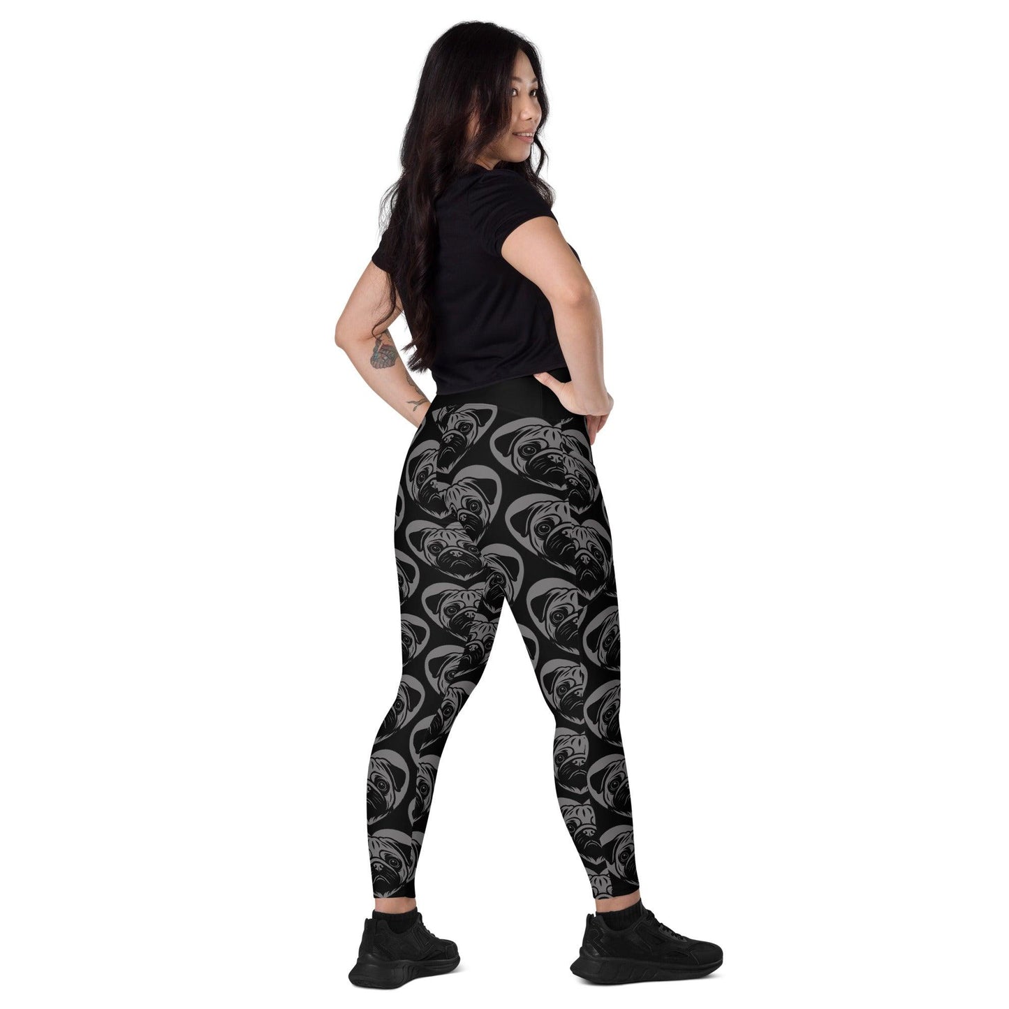 Dog breed leggings with pockets - PUG - HERTTAHOUND - grey