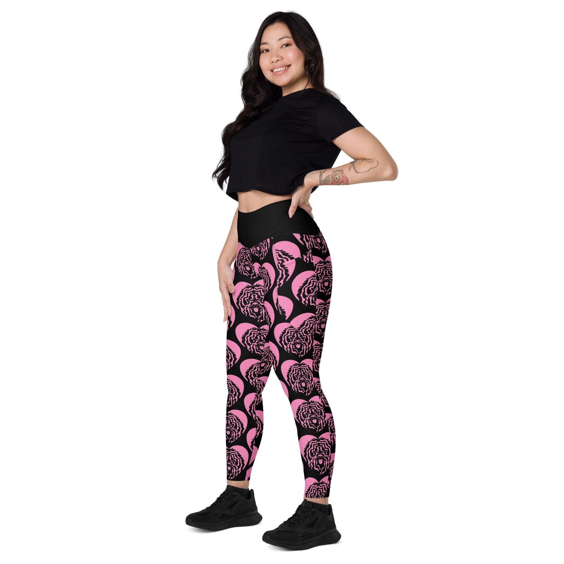 Dog breed leggings with pockets - PULI - HERTTAHOUND - pink