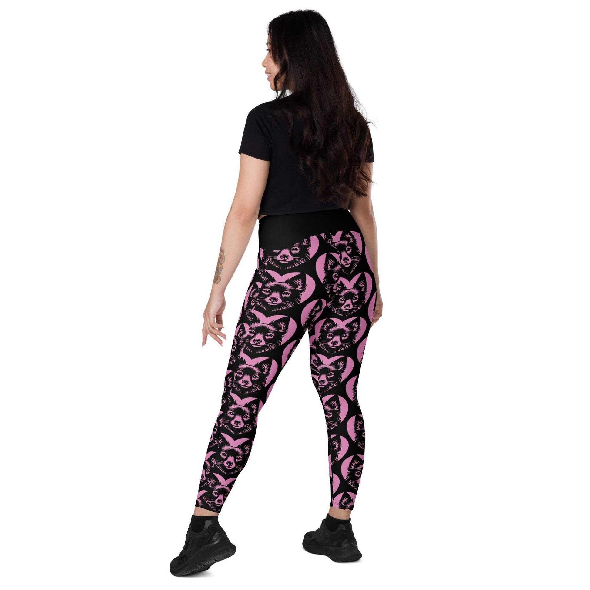 Dog breed leggings with pockets - SCHIPPERKE - HERTTAHOUND - pink