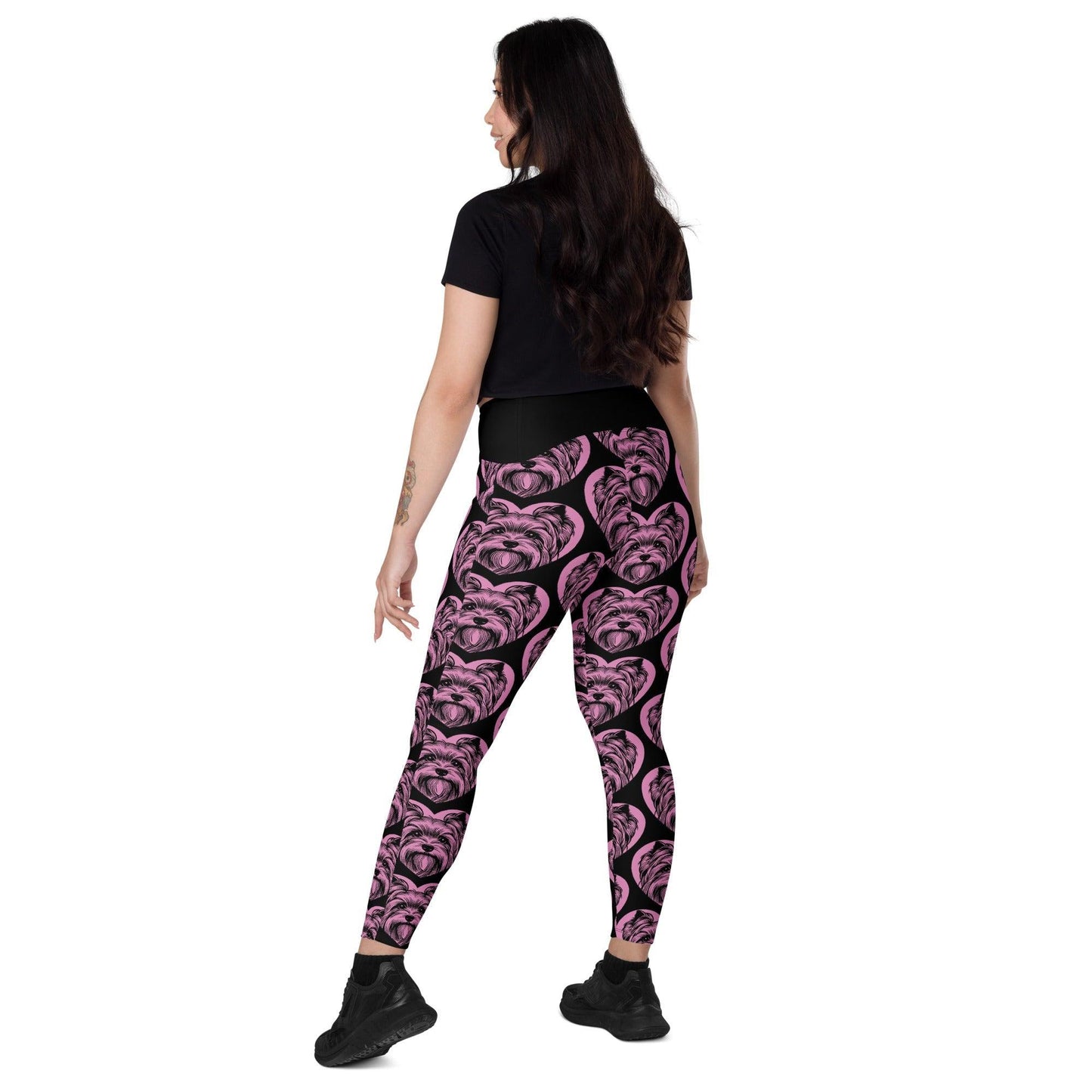 Dog breed leggings with pockets - SILKY TERRIER 2 - HERTTAHOUND - pink