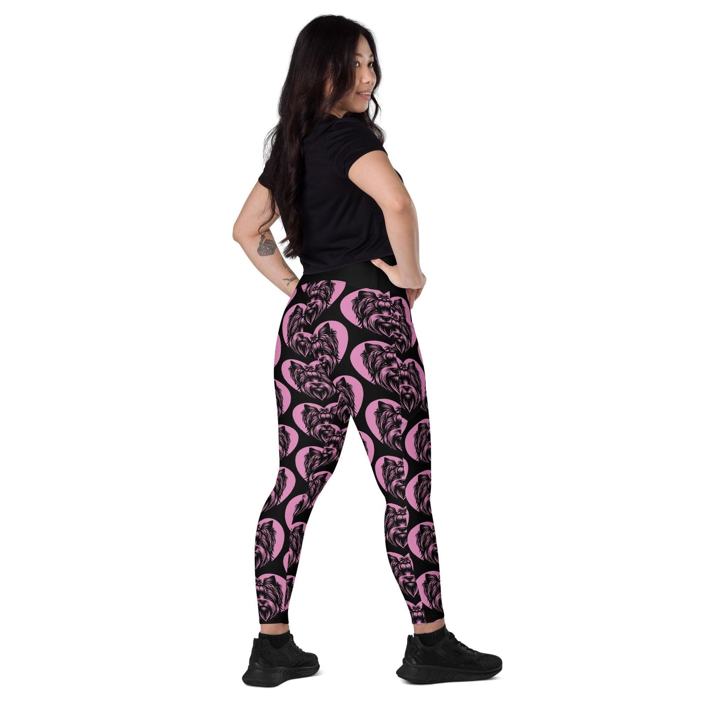 Dog breed leggings with pockets - SILKY TERRIER - HERTTAHOUND - pink