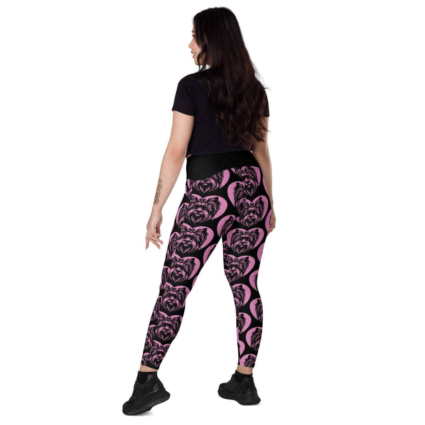 Dog breed leggings with pockets - SILKY TERRIER - HERTTAHOUND - pink