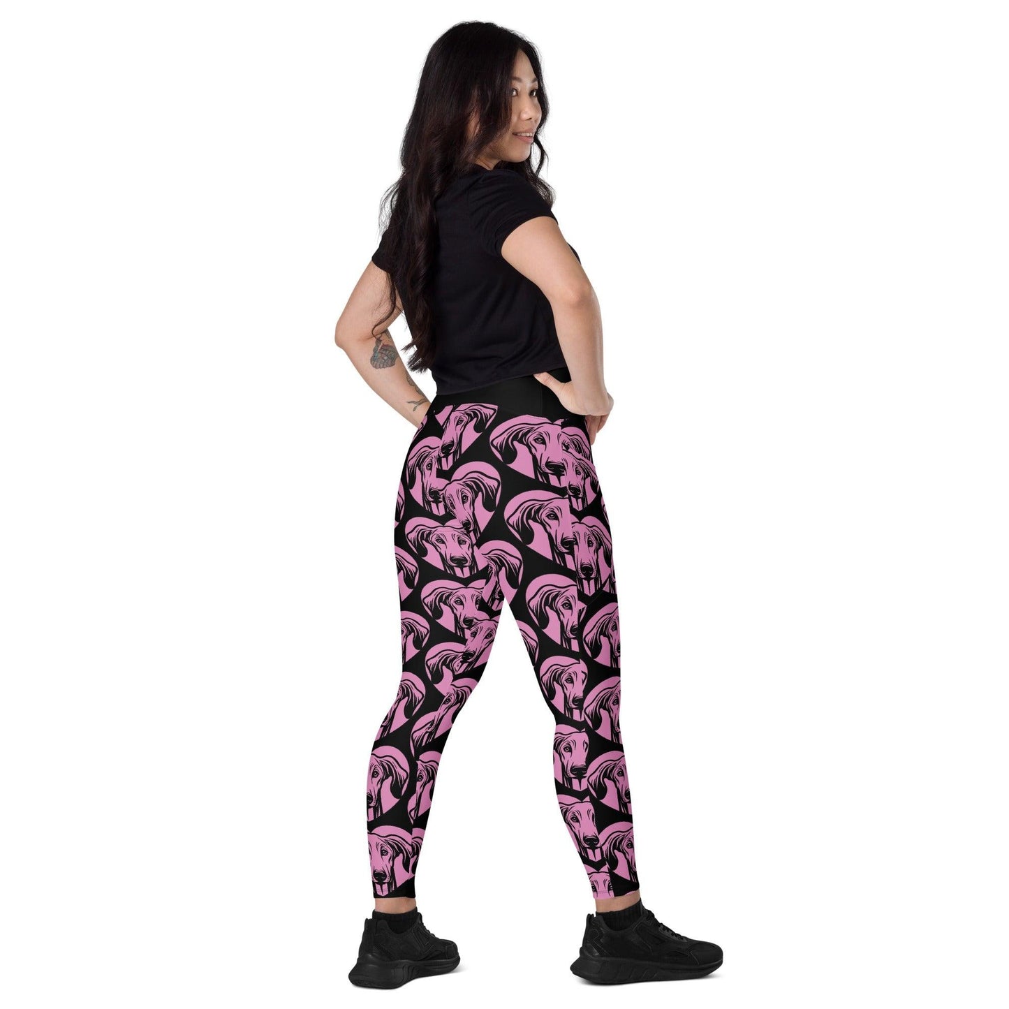 Dog breed leggings with pockets - SLOUGHI - HERTTAHOUND - pink