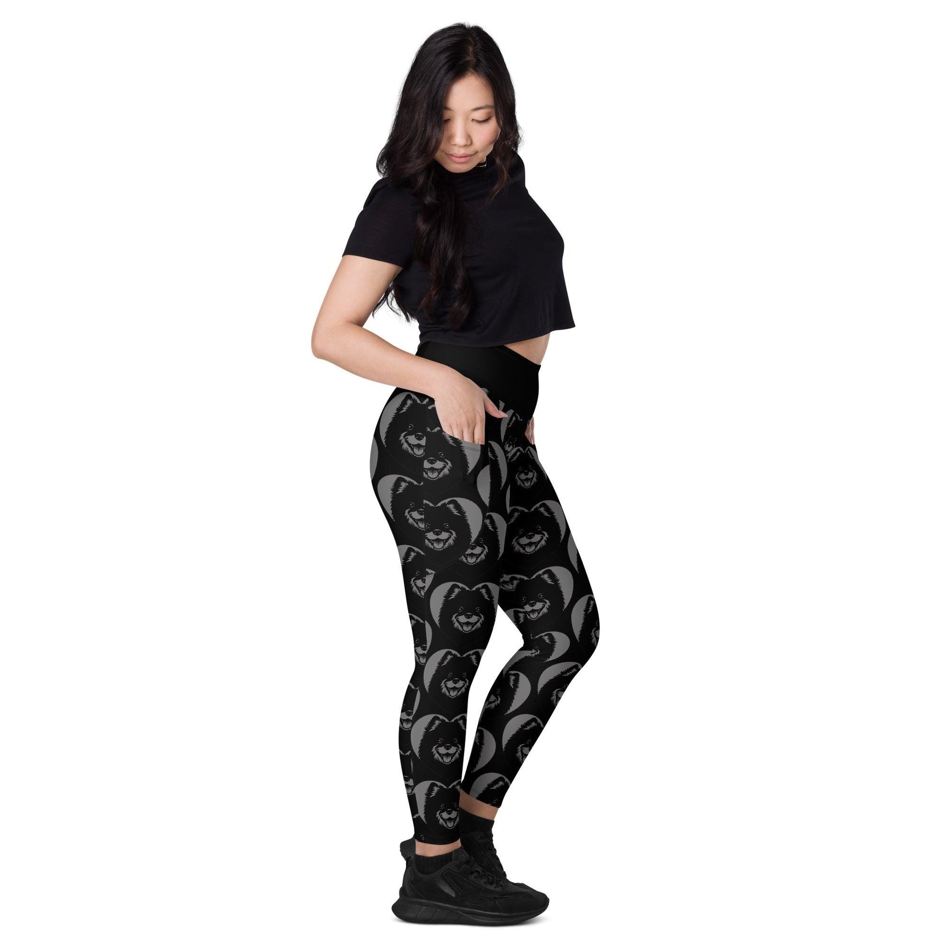 Dog breed leggings with pockets - SWEDISH LAPPHUND - HERTTAHOUND - grey