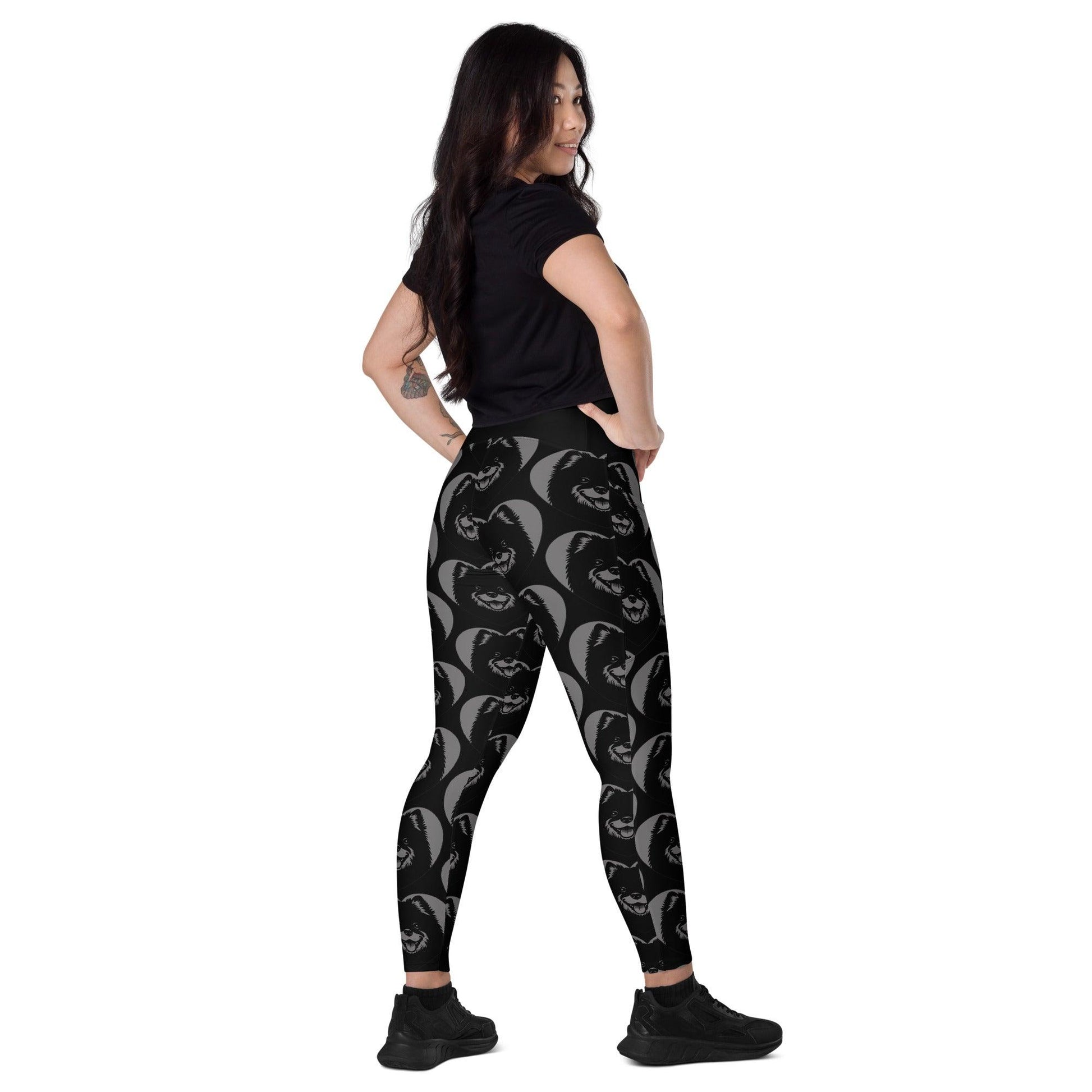 Dog breed leggings with pockets - SWEDISH LAPPHUND - HERTTAHOUND - grey
